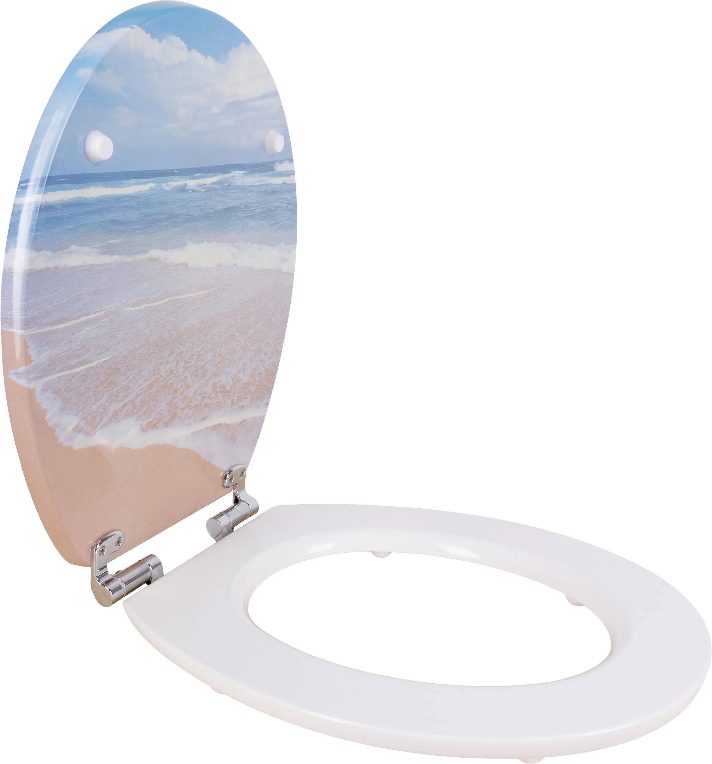 Primaster WC-Sitz mit Absenkautomatik Strand weiß