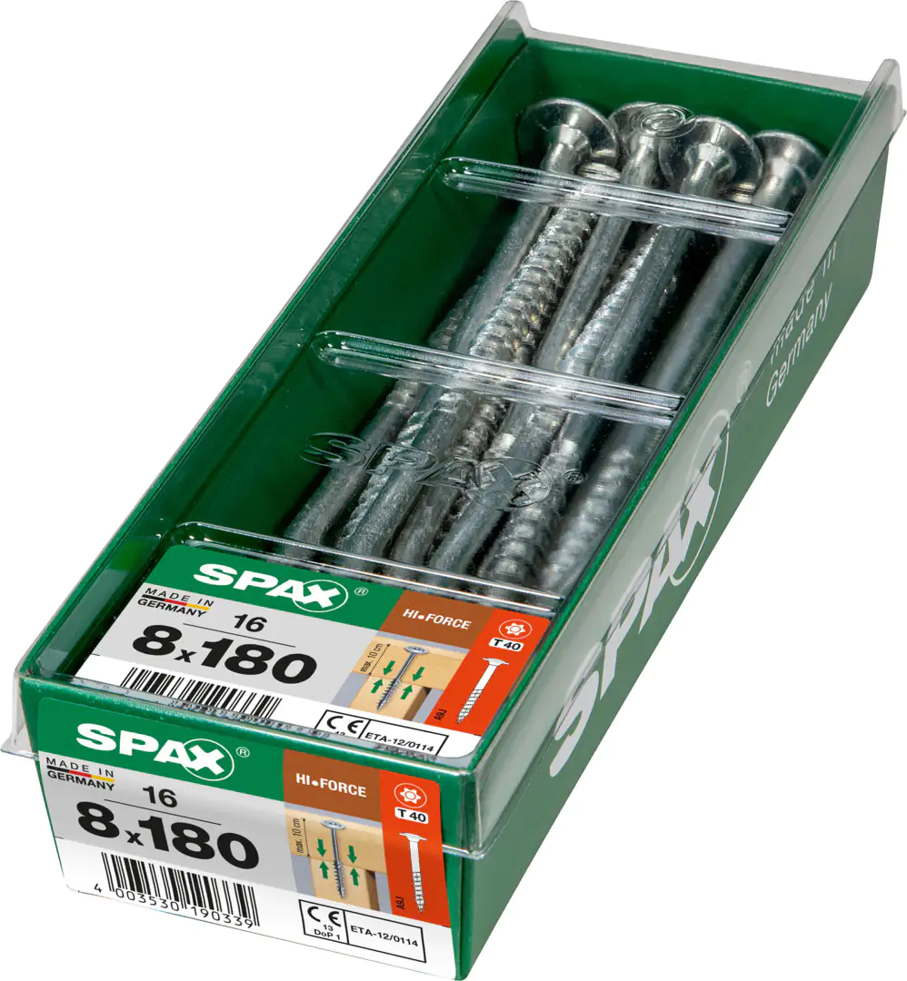 Spax Holzbauschrauben 8.0 x 180 mm TX 40 - 16 Stk.