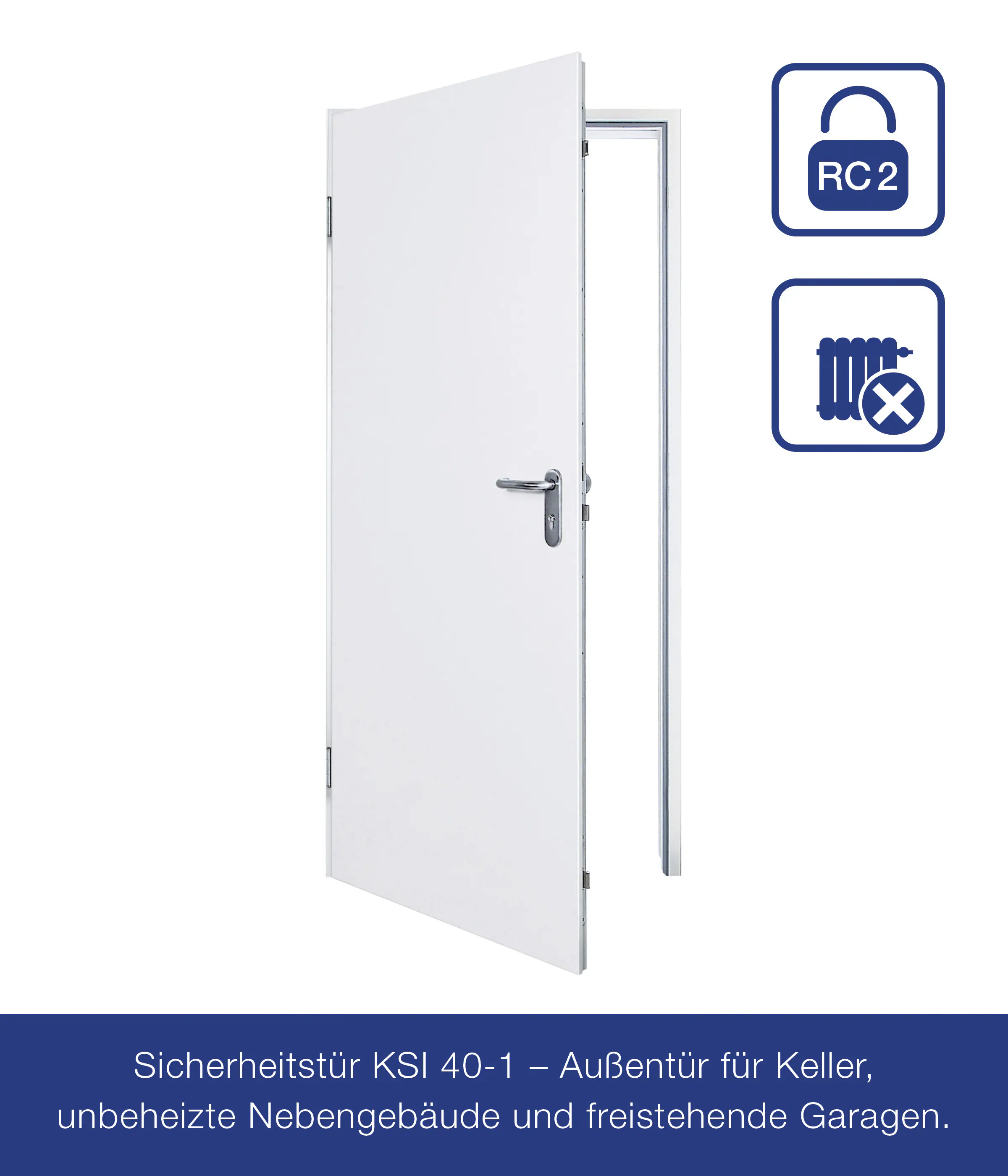 Hörmann Sicherheitstür KSI 40 RC2 verkehrsweiß 75 x 187,5 cm DIN links 