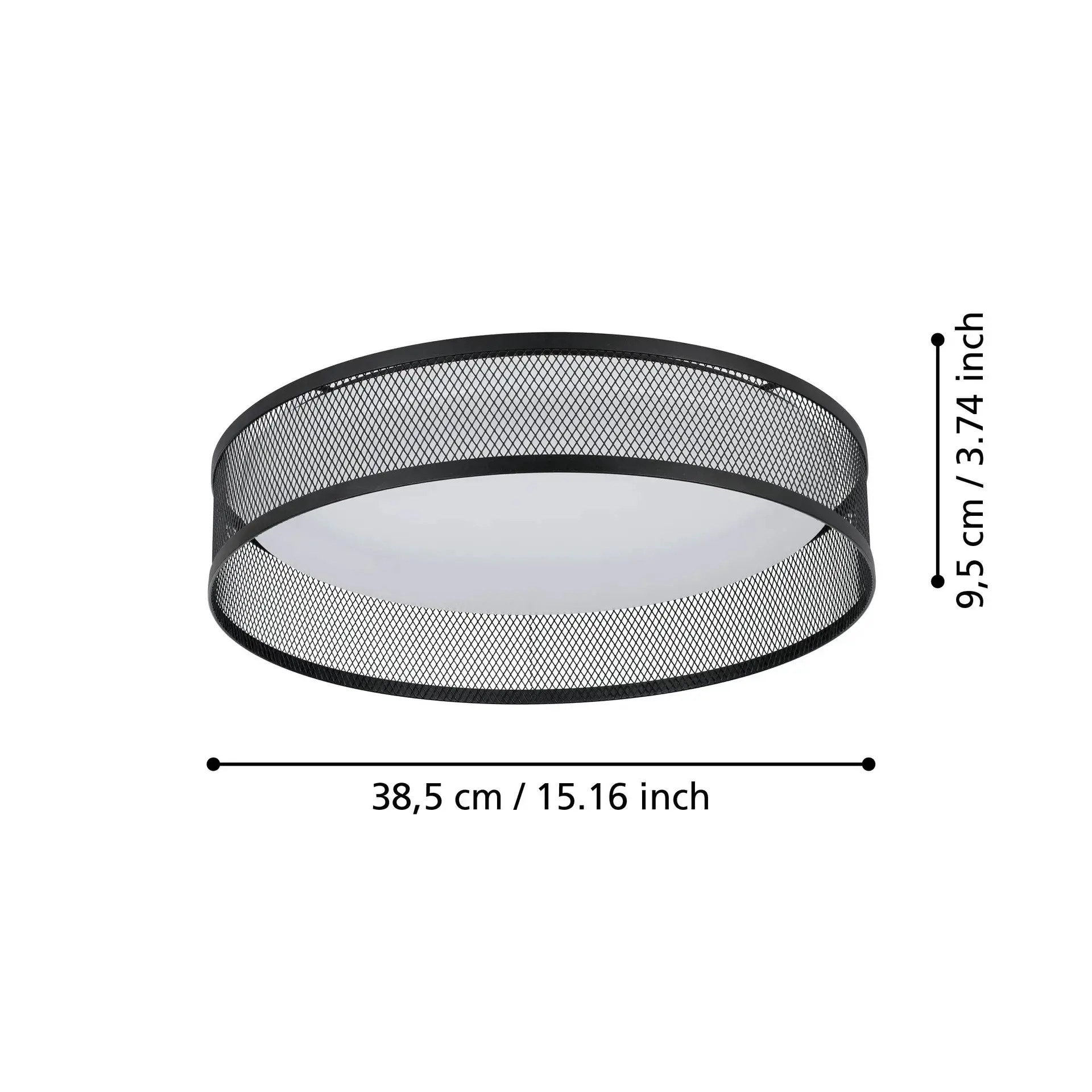 Eglo LED-Deckenleuchte Luppineria schwarz-weiß Ø 38,5 cm