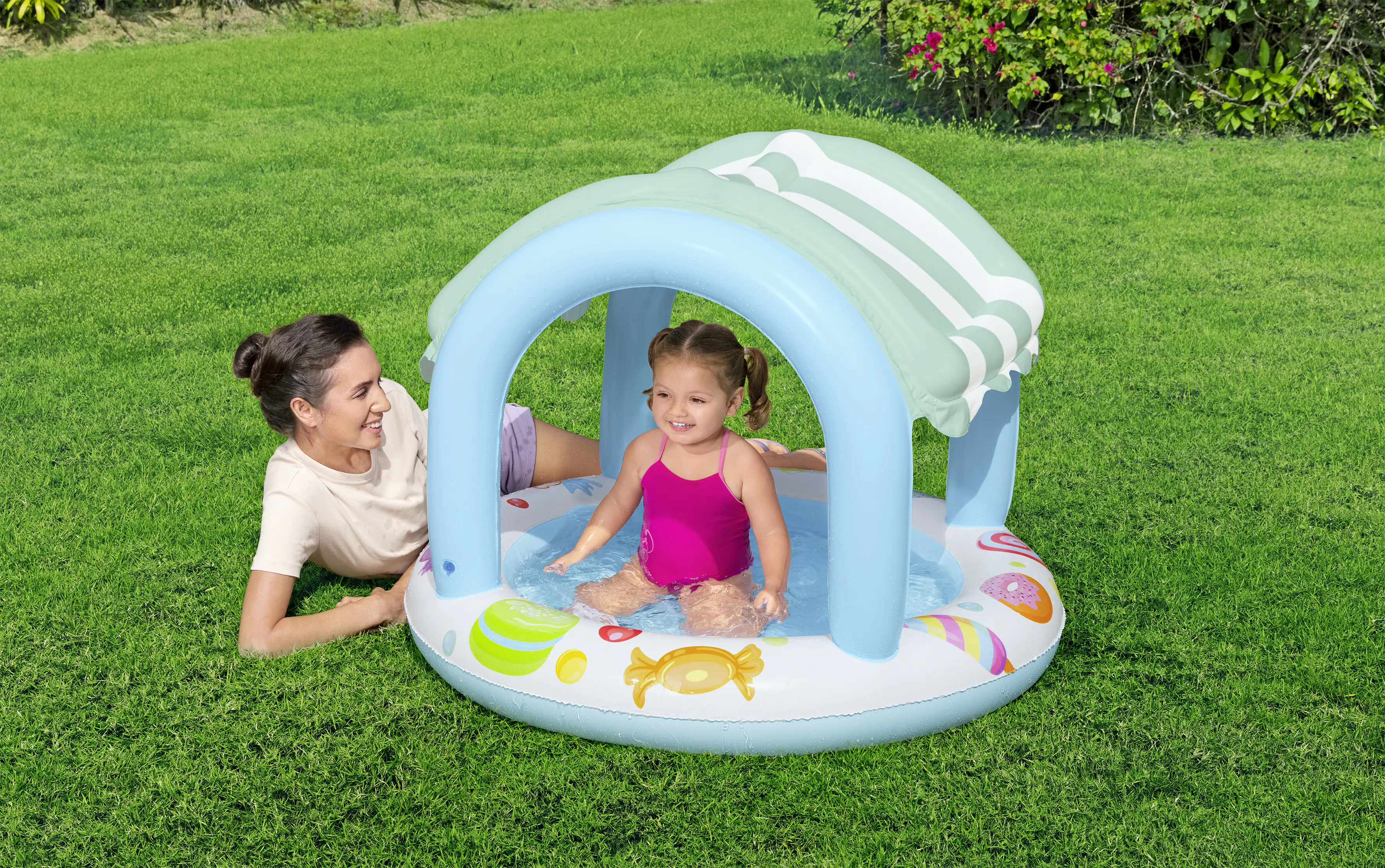 Bestway Planschbecken Sweet Shope mit Dach Ø 104 x 84 cm