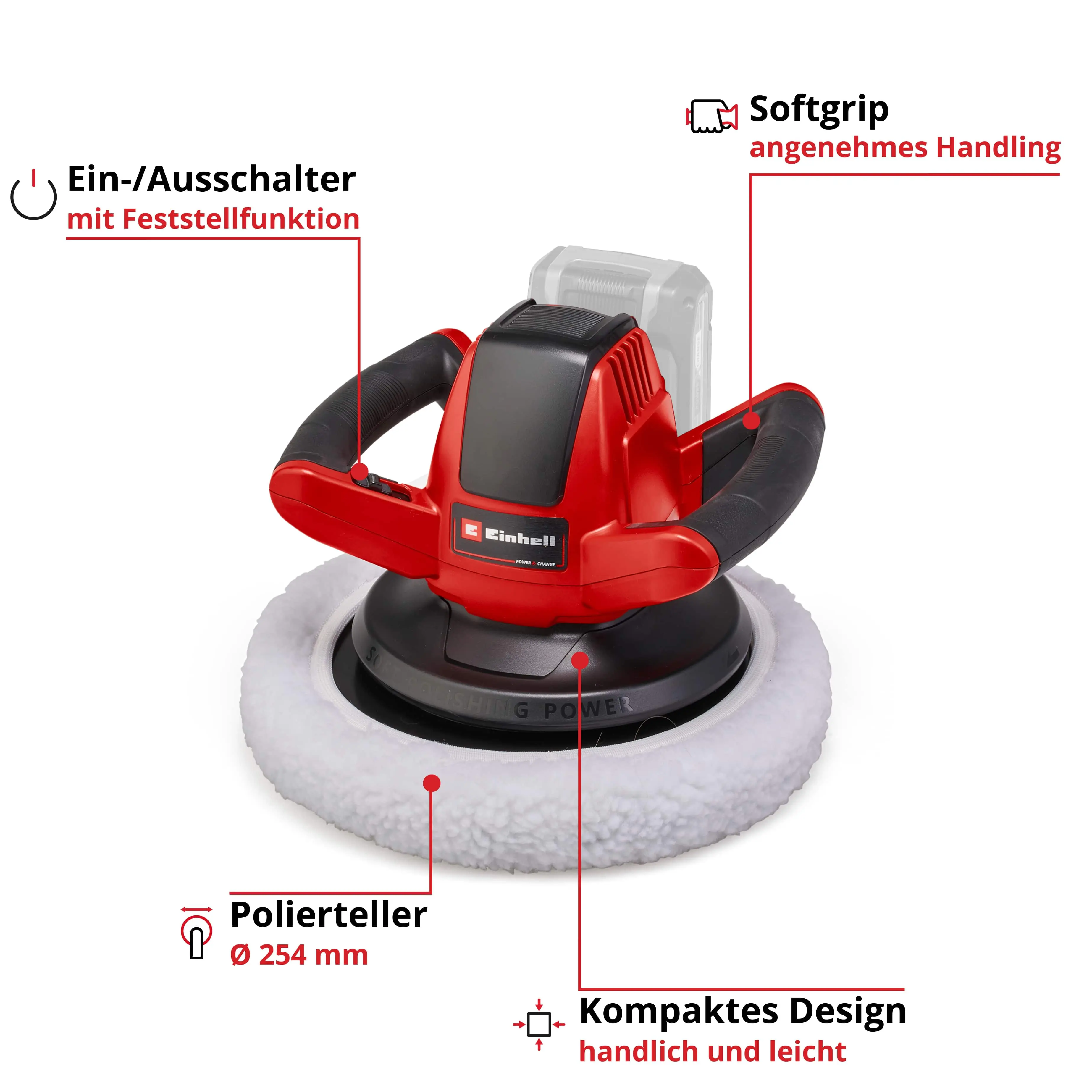 Einhell Expert Akku-Autopoliermaschine CB 18/254 Li-Solo