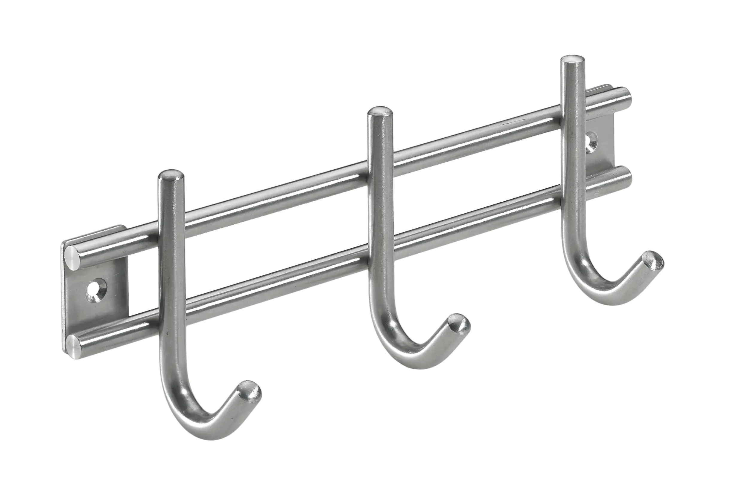 Hettich Garderobenleiste 3 Haken 22,0 x 8,5 x 5,5 cm Edelstahl