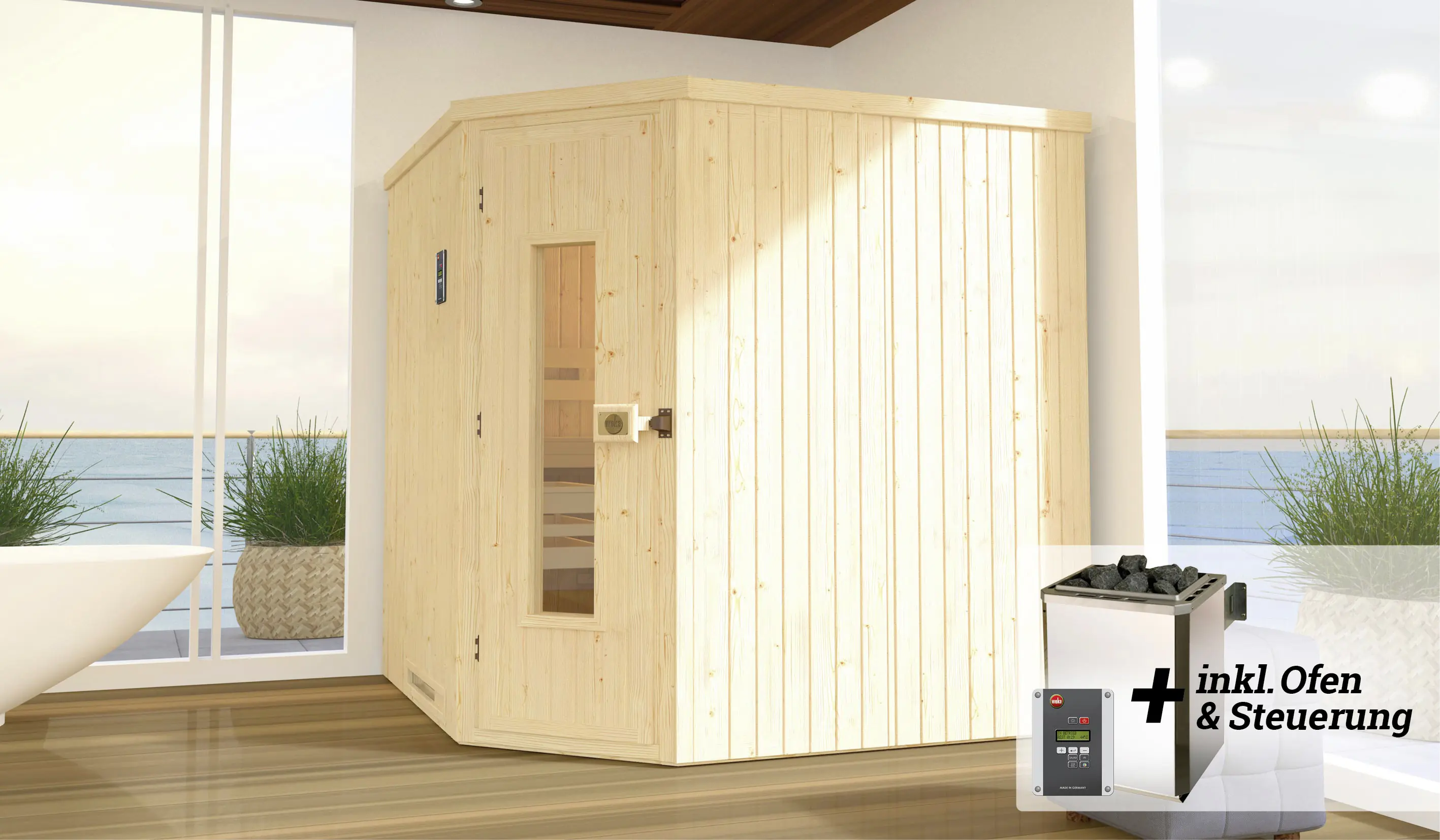 Weka Elementsauna Varberg Gr. 3 Sparset 7,5 kw OS