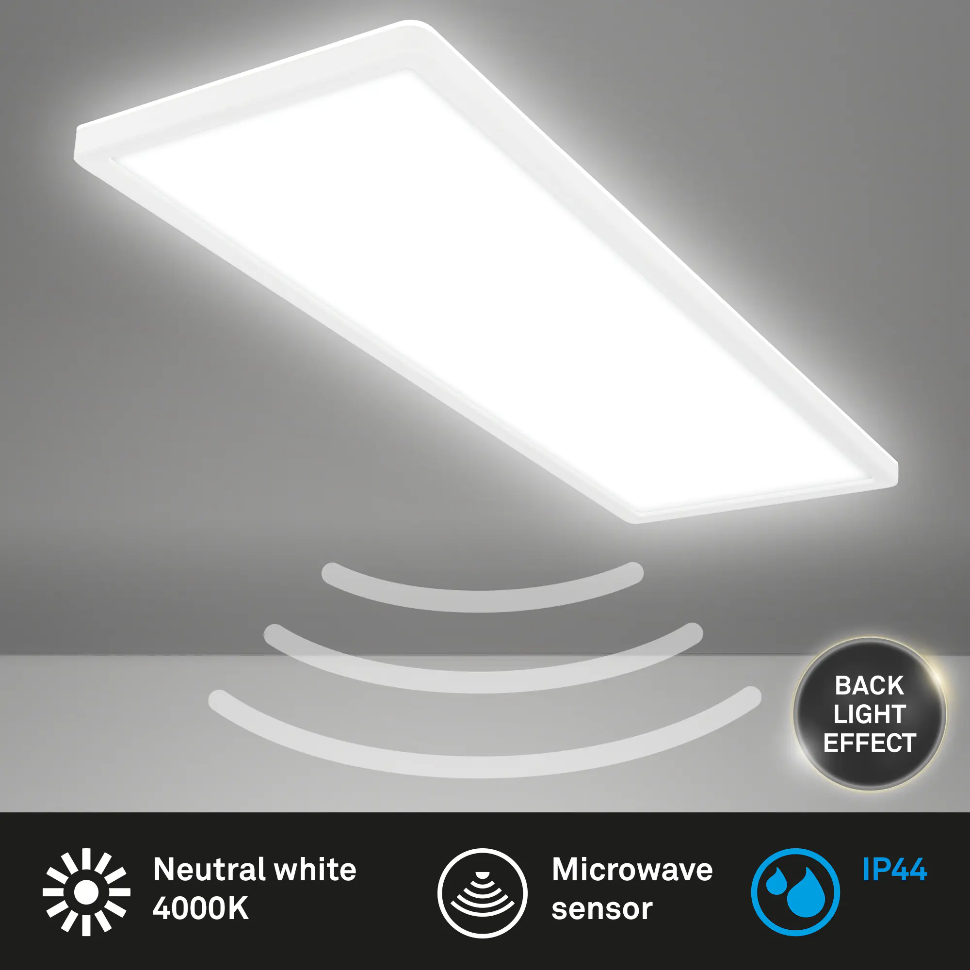 Briloner LED Panel Move 22W weiß 58x20x3 cm Bewegungssensor neutralweiß