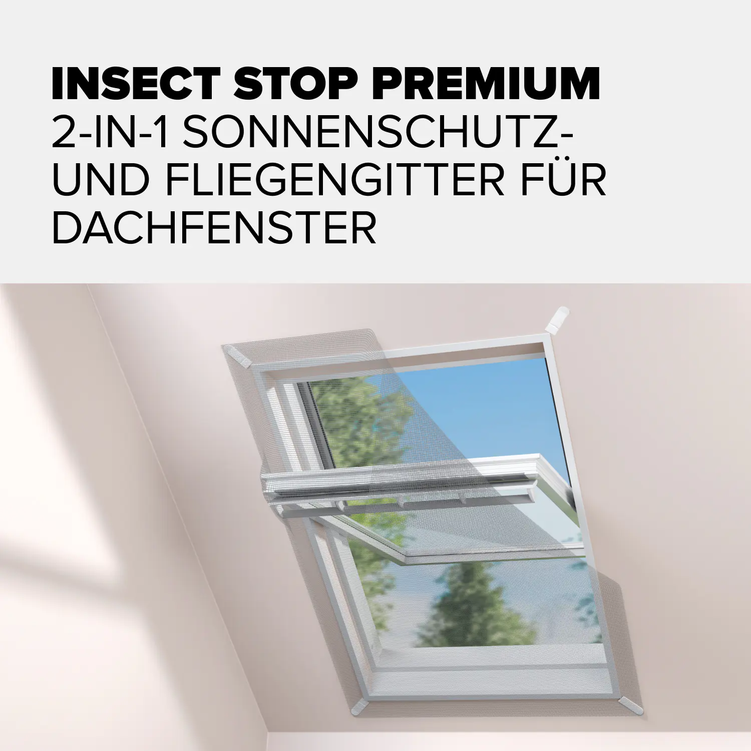 tesa Insektenschutz-Dachfenster SUN PROTECT 120 x 140 cm anthrazit