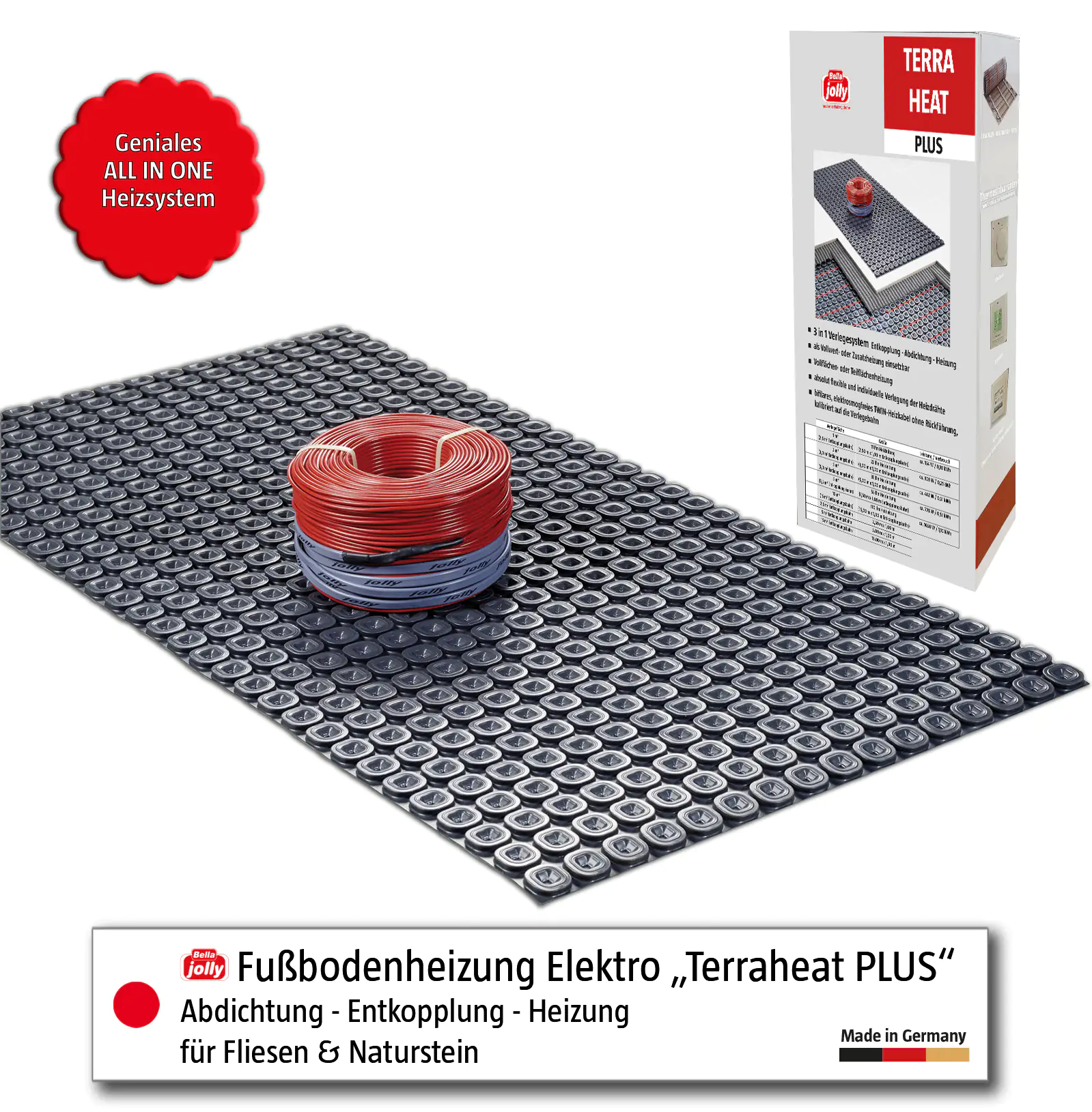 Jollytherm Fußbodenheizung Terraheat Plus 2m² 308 Watt
