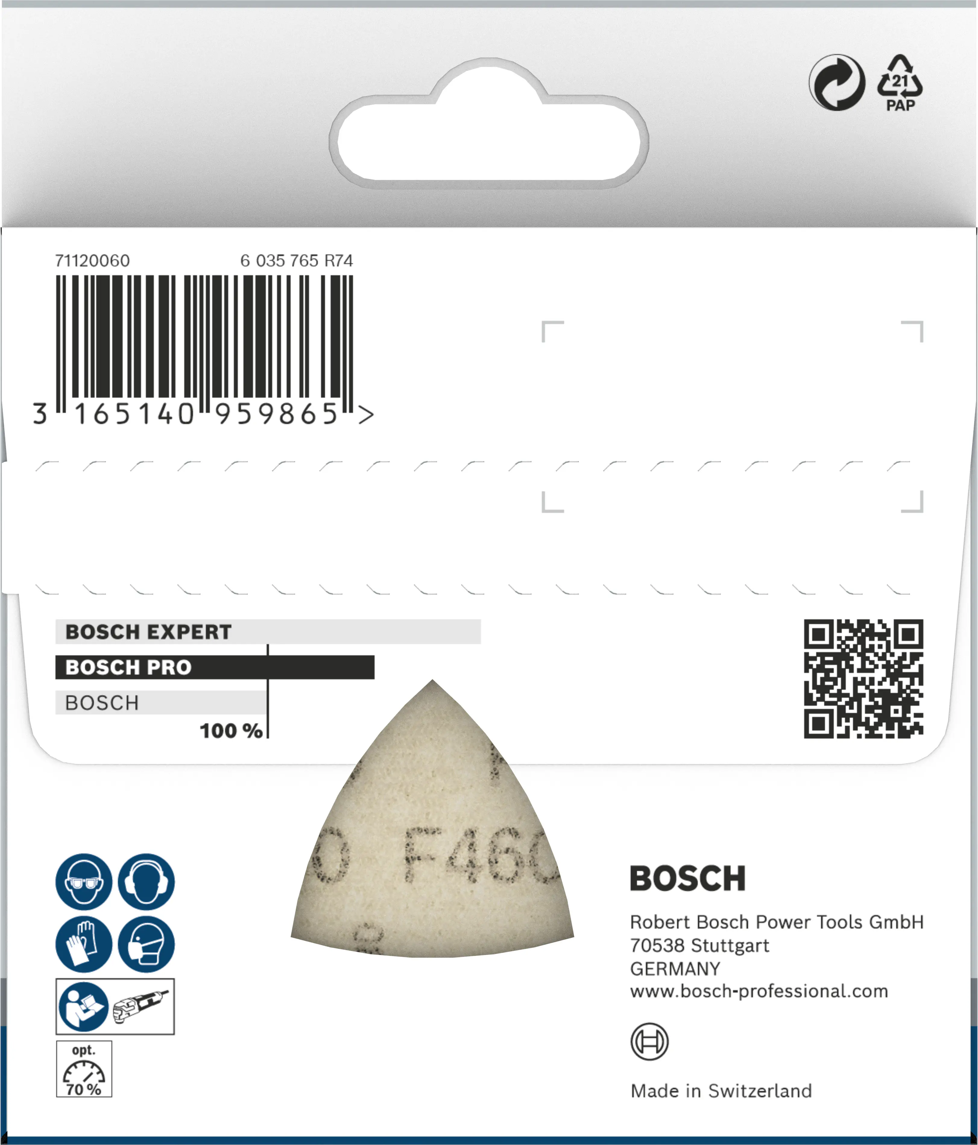Bosch PRO F460 Schleifblatt 93 x 93 mm G40 5-teilig