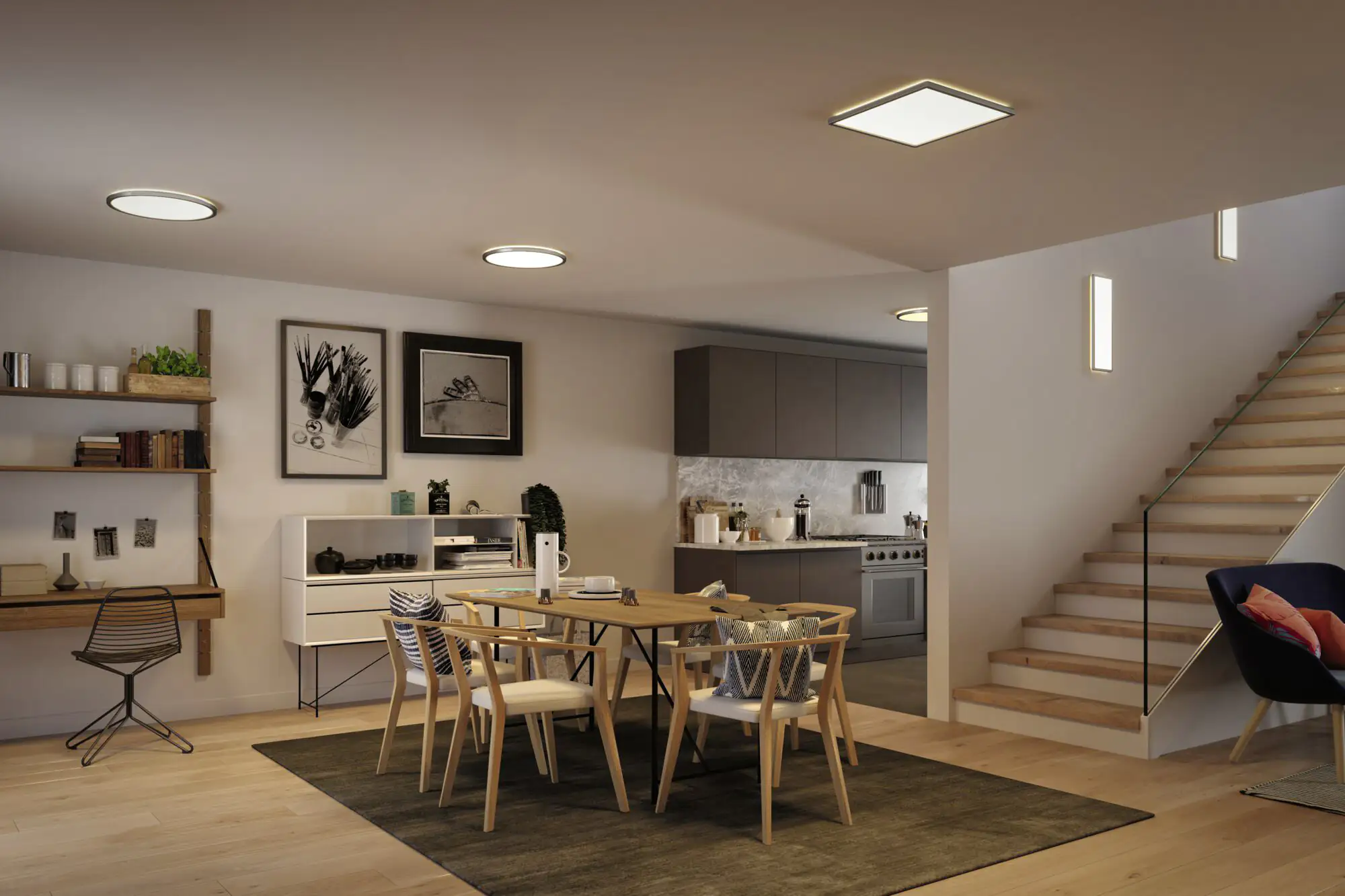 Paulmann LED Panel Atria Shine chrom-matt Ø 42 cm warmweiß dimmbar