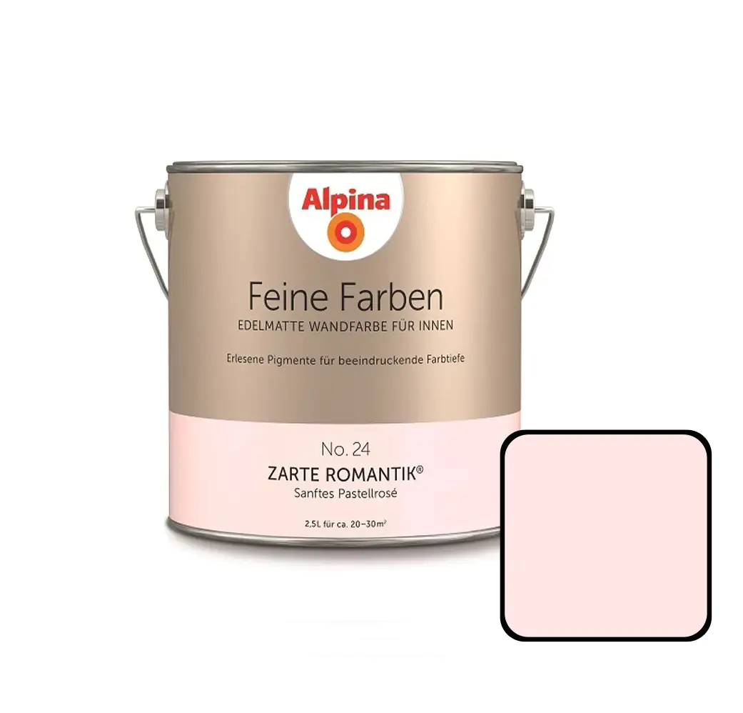 Alpina Feine Farben Wandfarbe No. 24 Zarte Romantik - sanftes pastellrosé 2,5 L