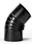 FireFix Ofenrohrbogen 45°, Ø 120 mm, gebläut, gerippt