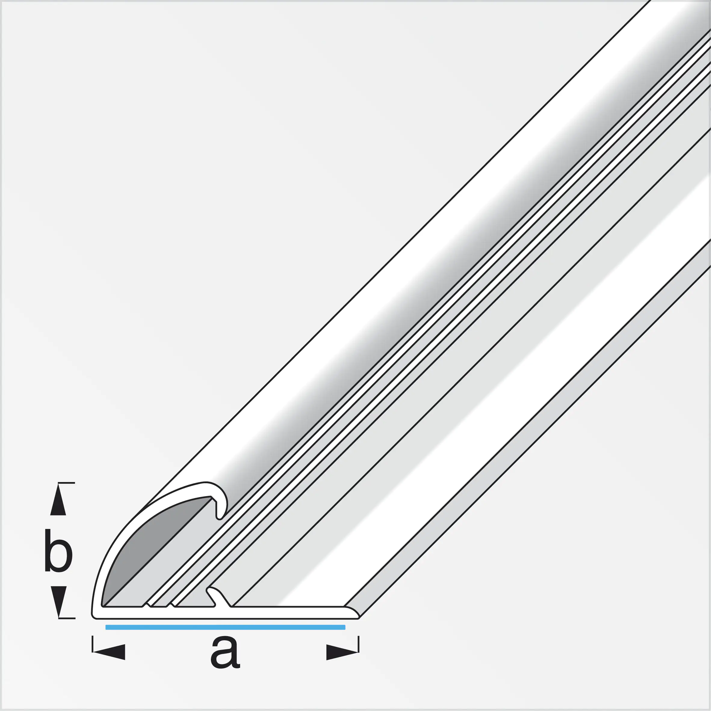 alfer Einfassprofil 1 m, 26 x 13 mm Aluminium eloxiert messing