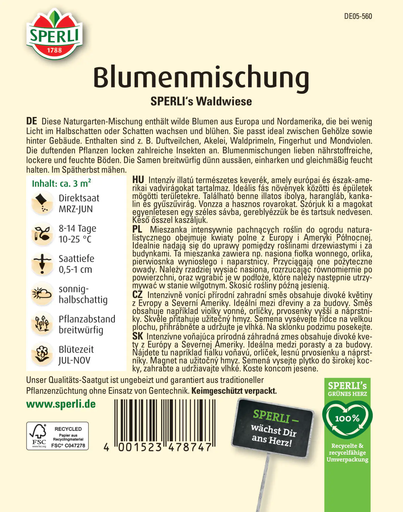 Sperli Blumenmischung Waldwiese