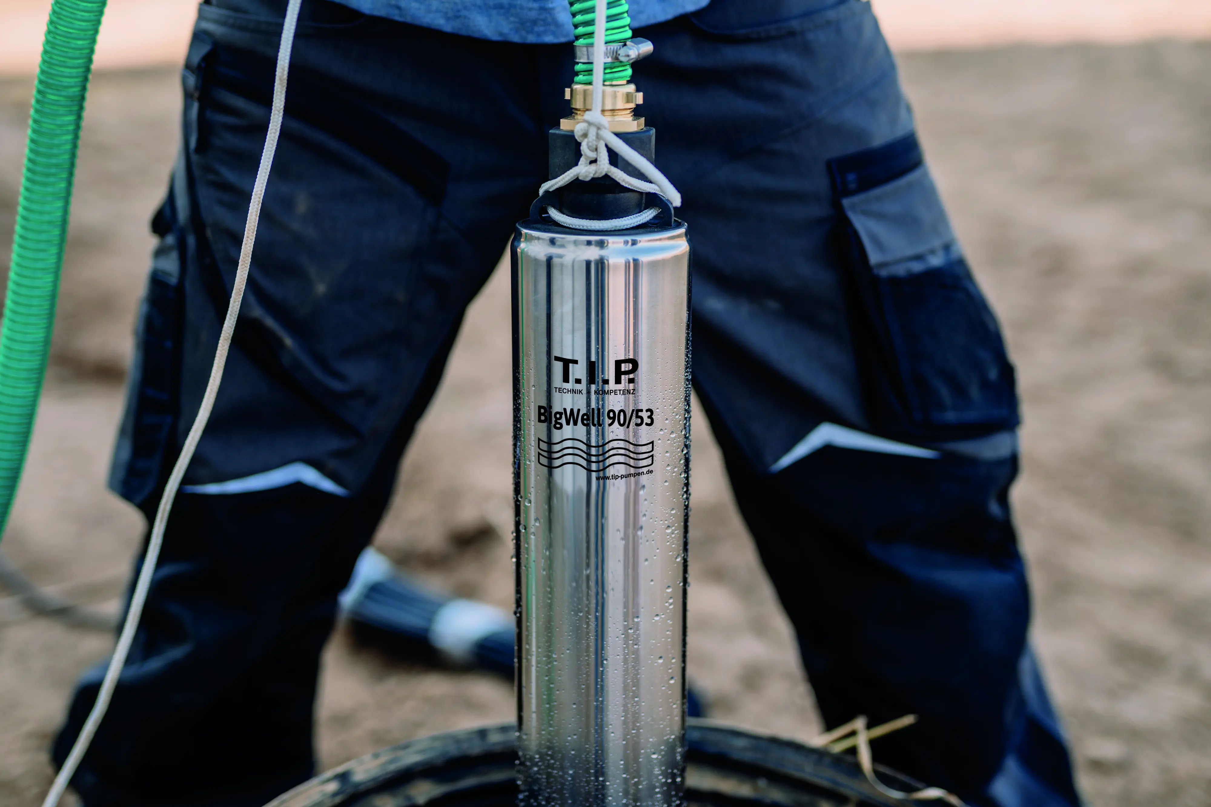 T.I.P. Tiefbrunnenpumpe BigWell 90/53 AUT, 900 Watt, 5.400 l/h, Edelstahl