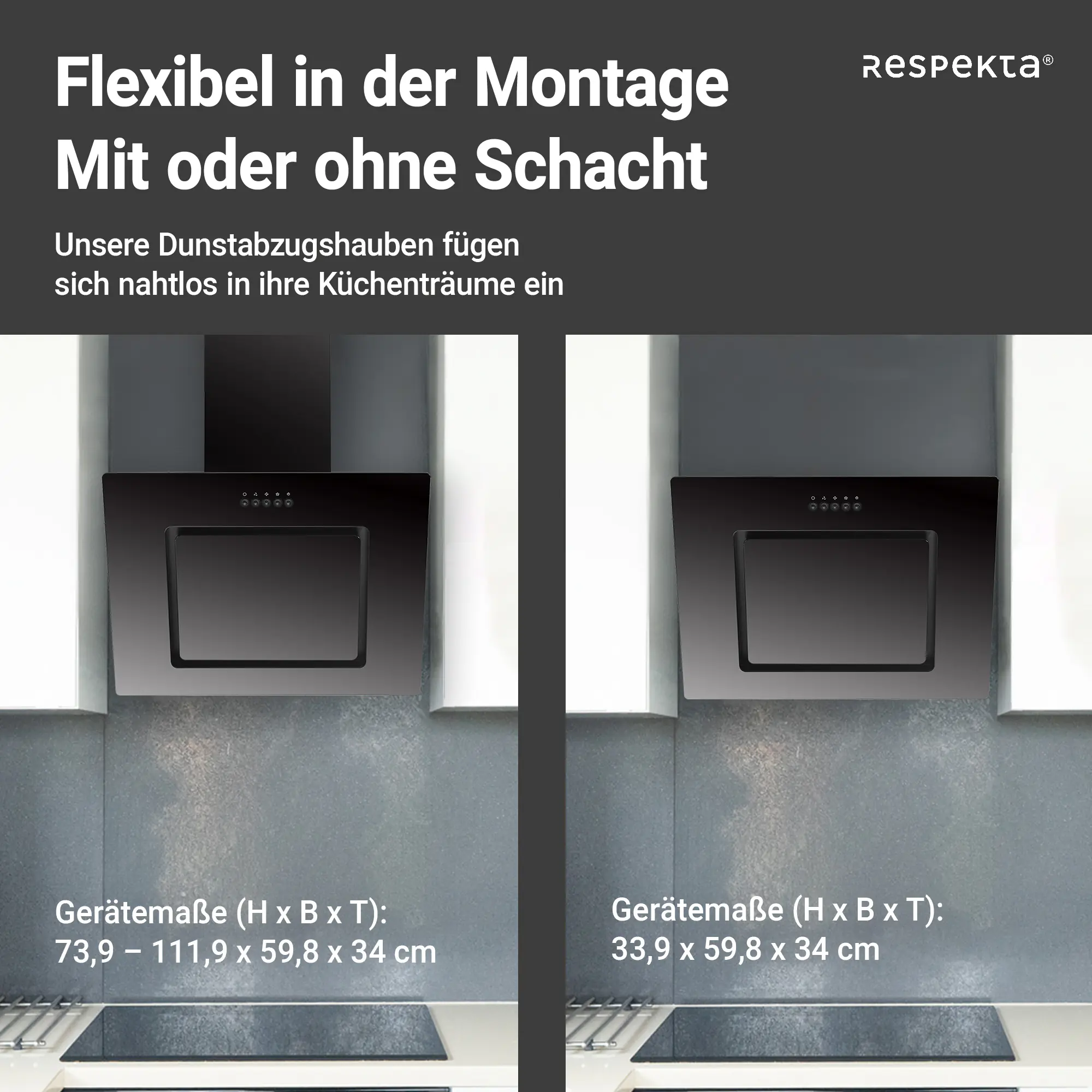 respekta Schräghaube CH22010SBZ 60 cm