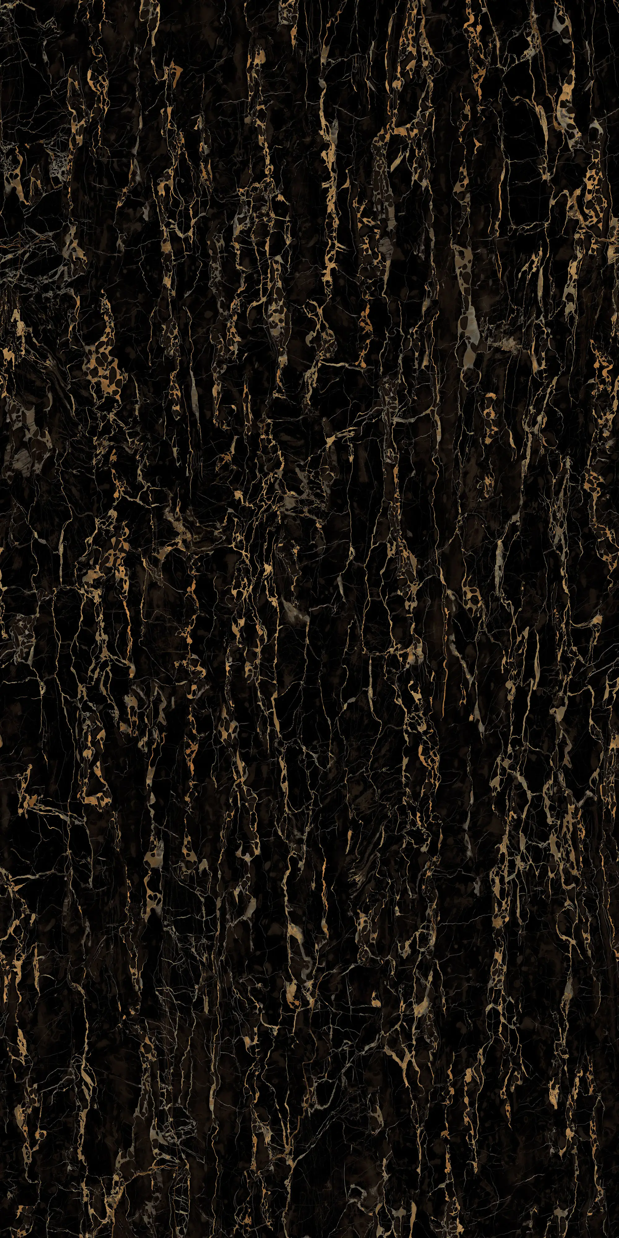 Bodenfliese Feinsteinzeug Travertin Gold 120 x 240 cm schwarz