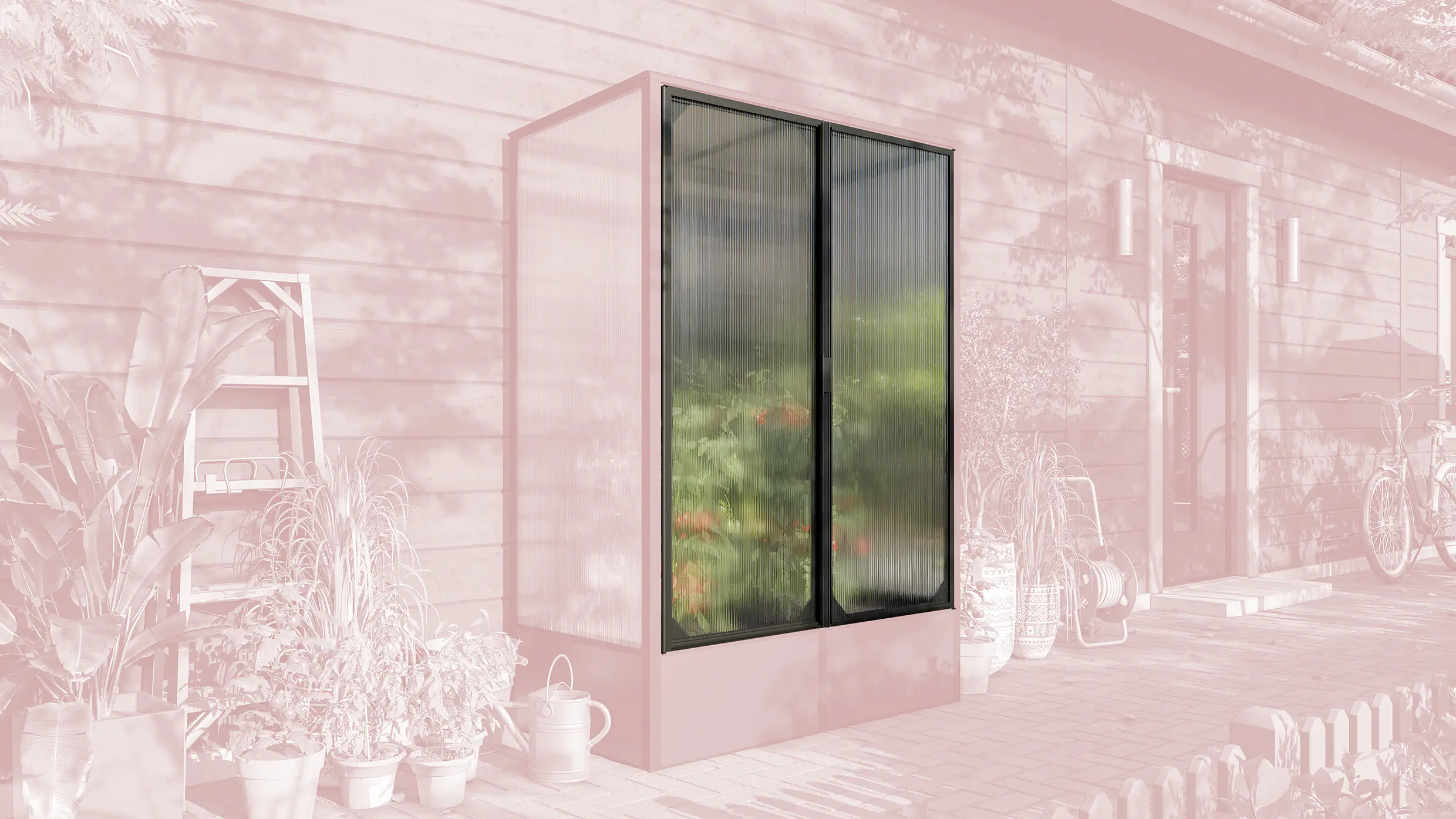 Vitavia Tür für Tomatenhaus Napoli 900 HKP 4 mm schwarz 119,7 x 149 cm 