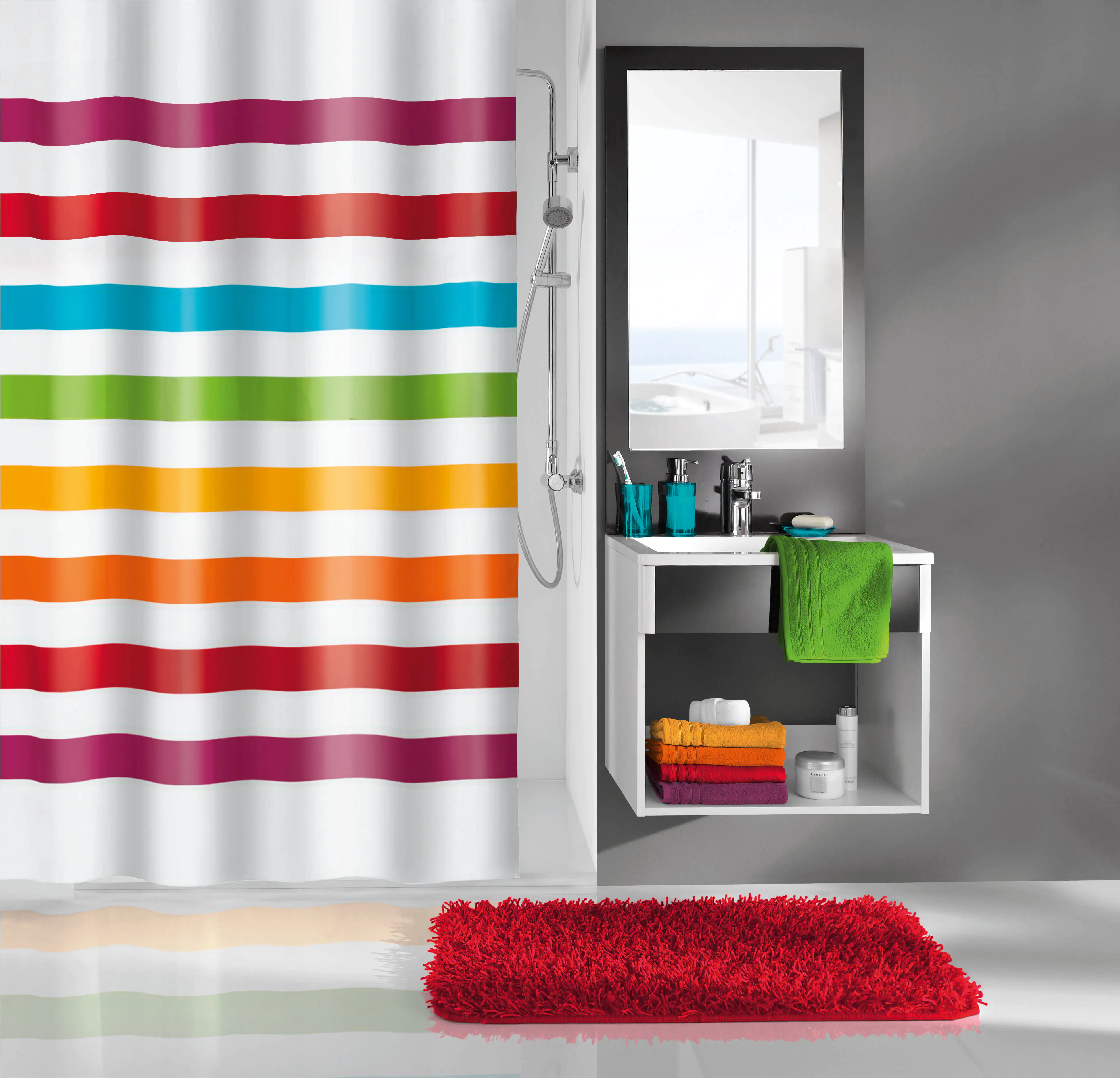 Kleine Wolke Duschvorhang Select multicolor 180x200 cm