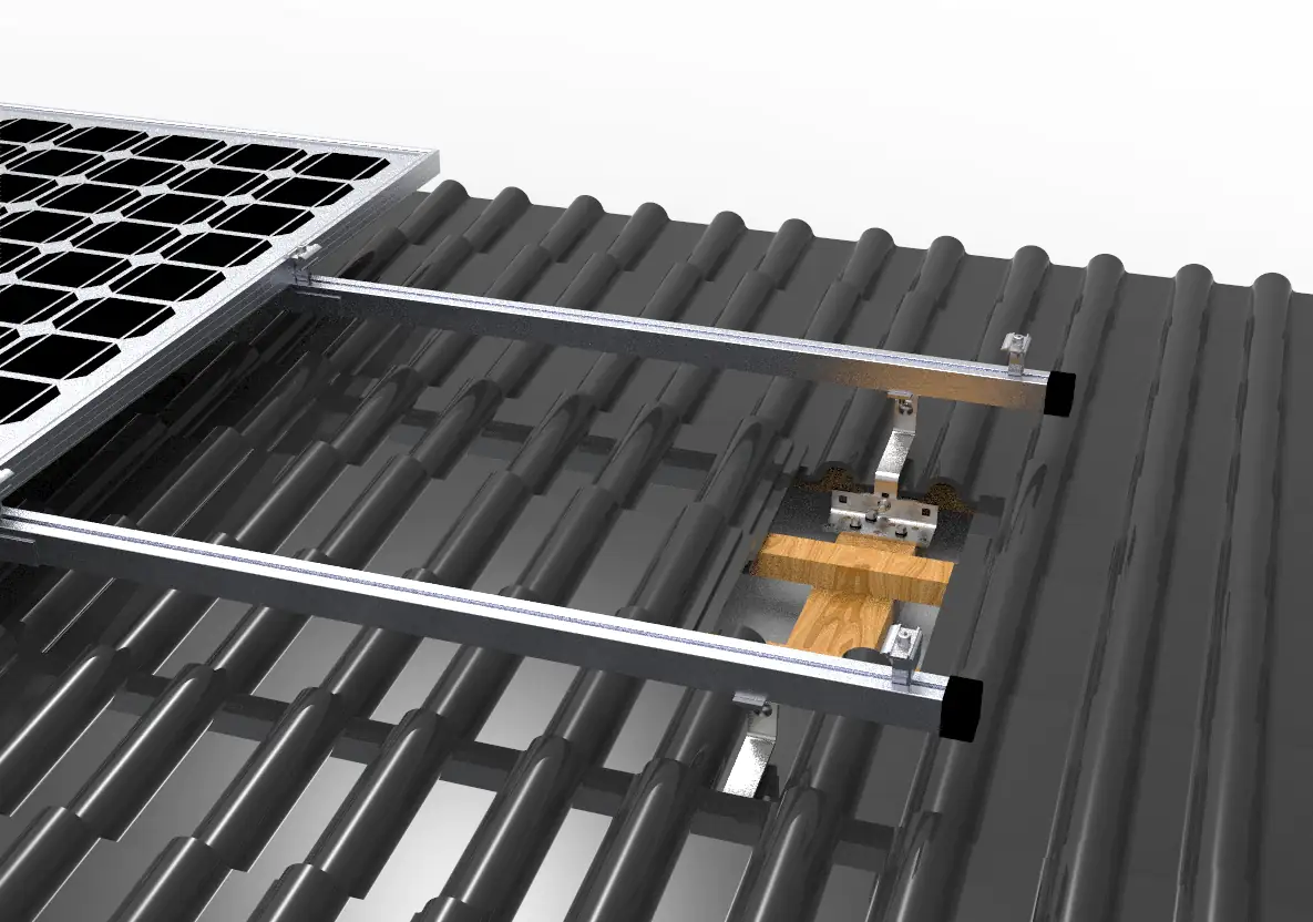 Sunlit Ziegeldach-Halterung für 4 Solarmodule 