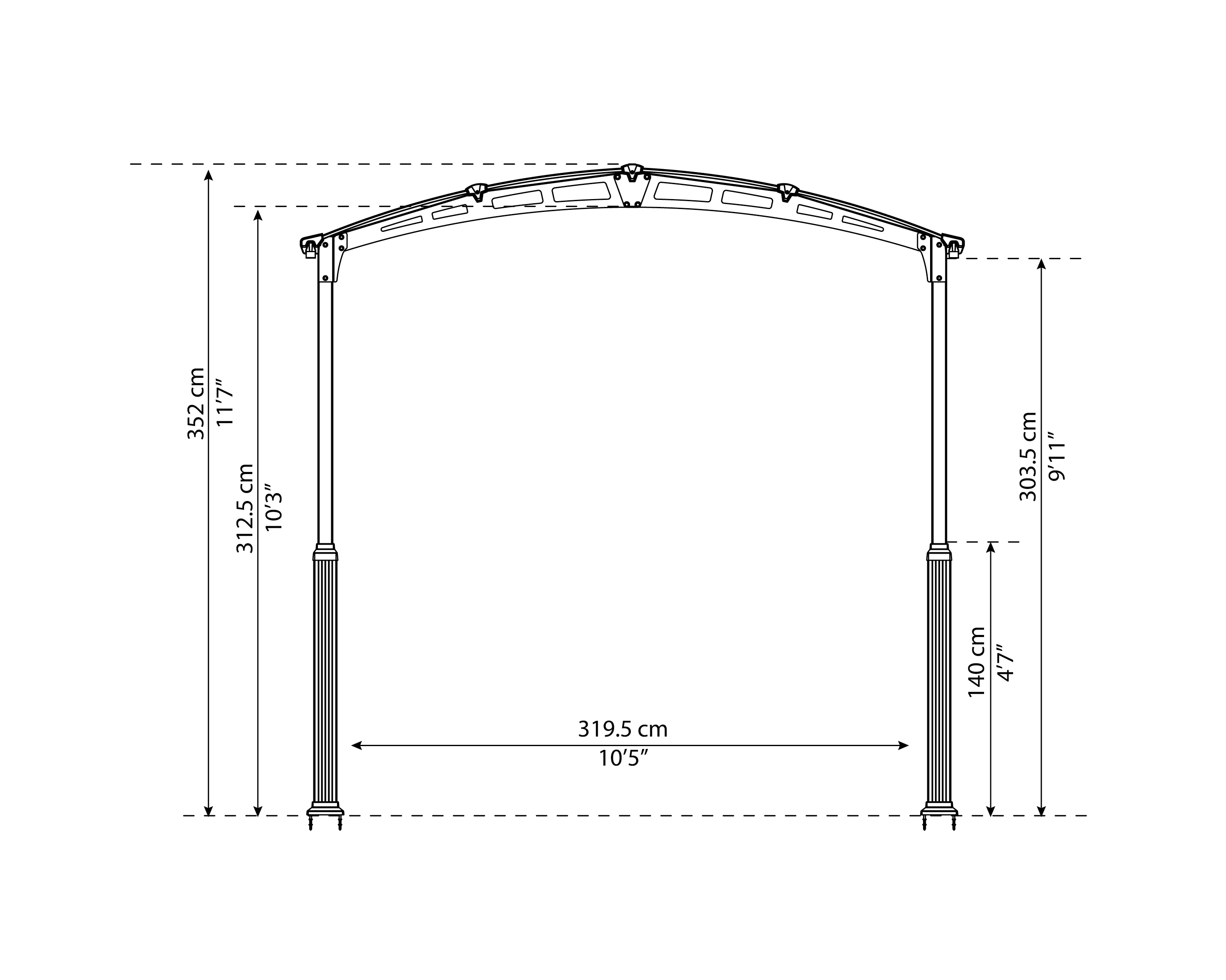 Canopia Carport Arcadia Alpine 12700 1290 x 359 x 307 cm