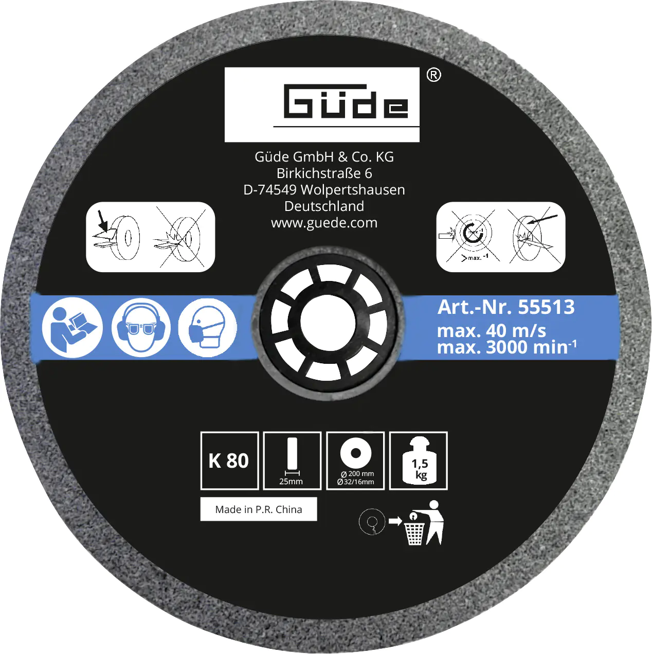Güde Schleifscheibe K 80 200 x 25 x 32 mm