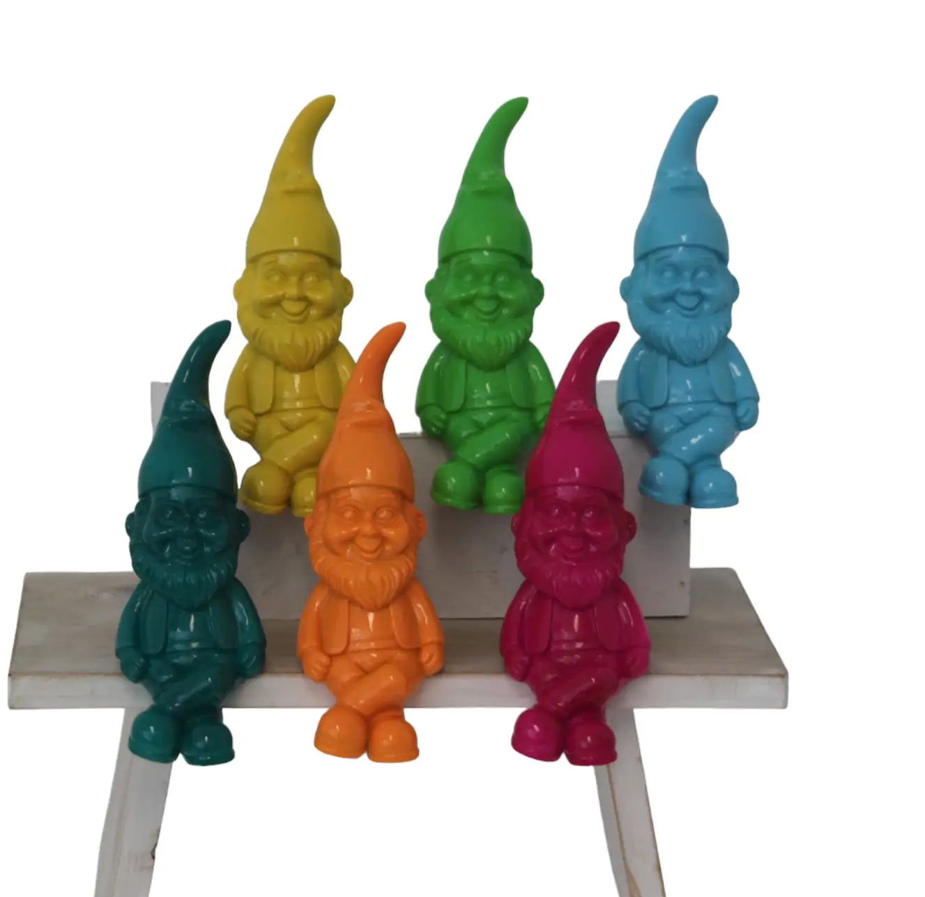 Figur Zwerg Kantenhocker 6-fach sort. Polyresin 17,5 x 14 x 14 cm bunt 