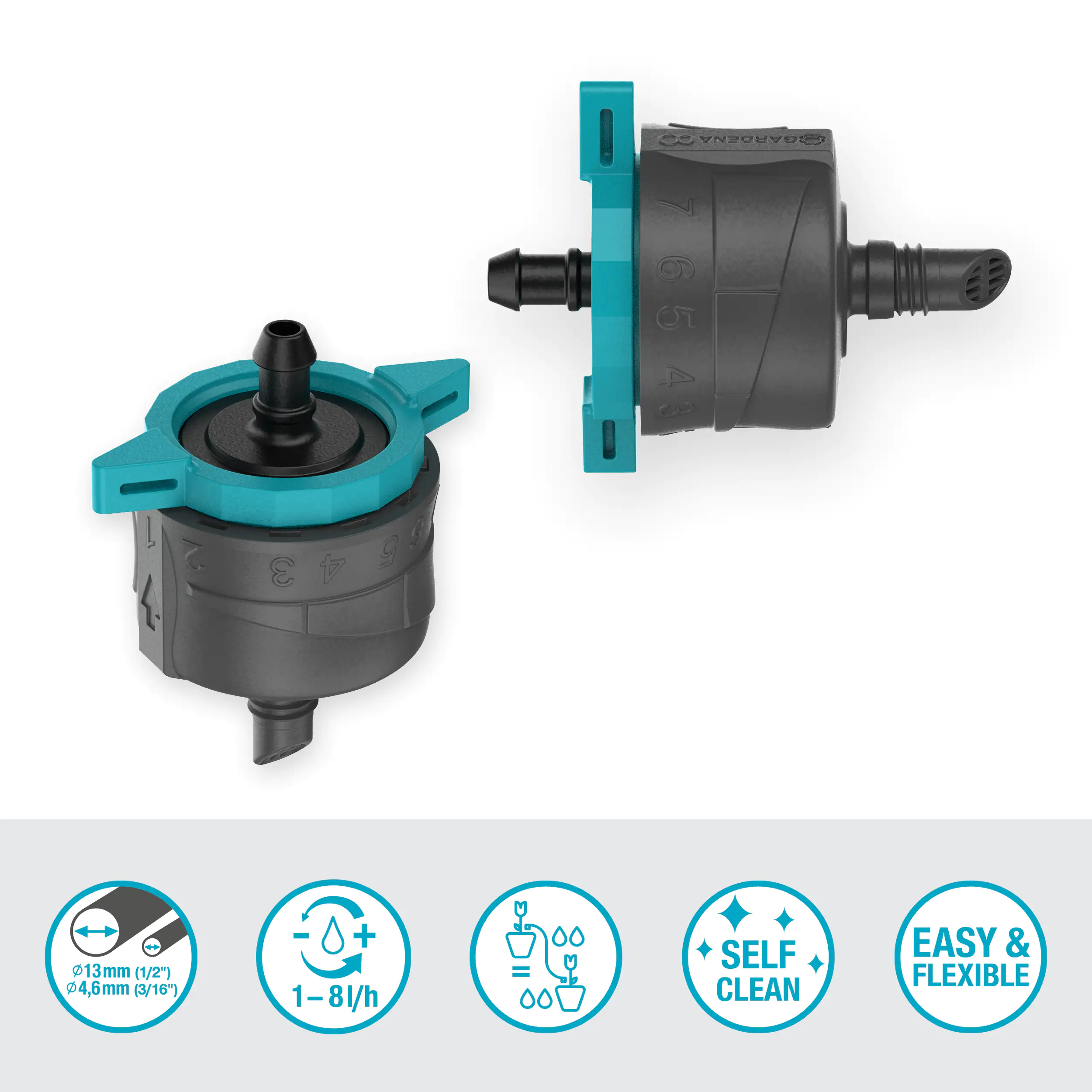 Gardena Endtropfer, 1-8 l/h regulierbar