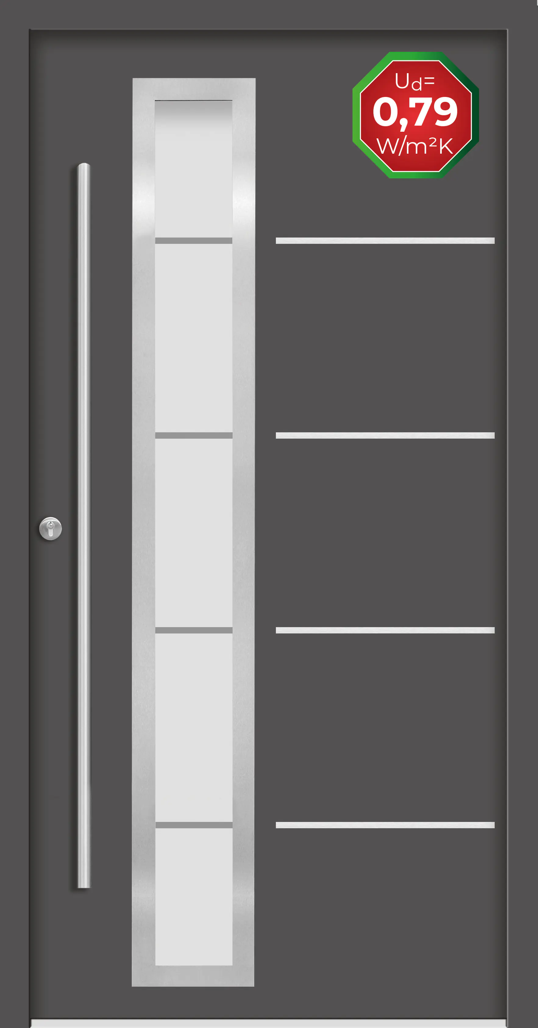 Splendoor Haustür Passivedoor Premium B06 Anthrazit DIN Links 100 x 210 cm