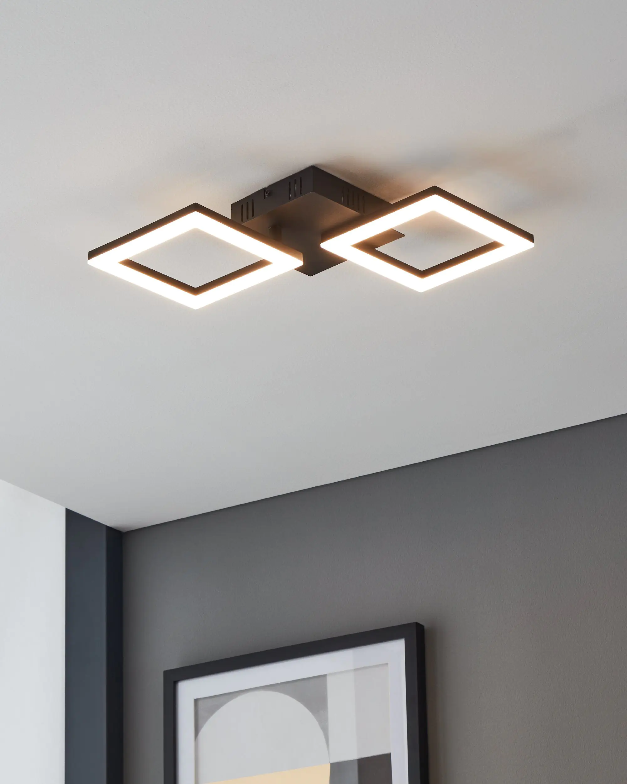 Eglo Connect LED Deckenleuchte Paranday-Z schwarz 47 x 22,5 cm