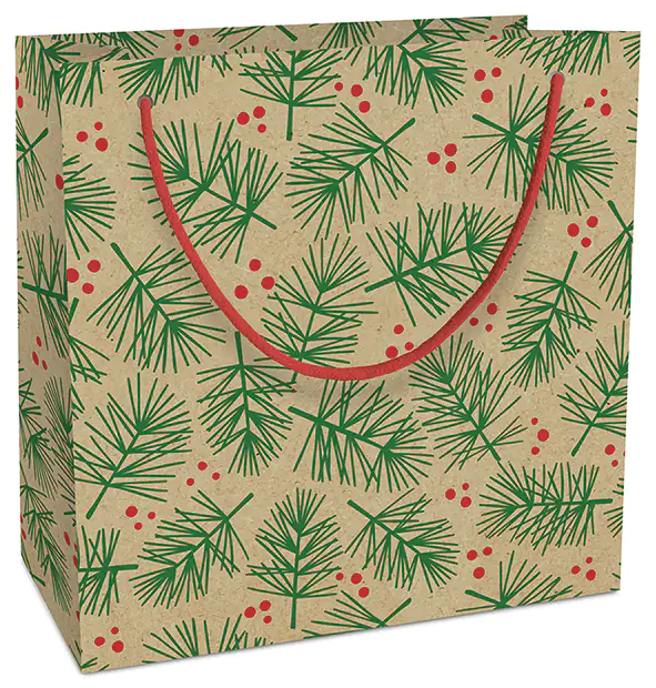 Braun & Company Geschenktasche Recycling Weihnachtszweig 20 x 21 cm