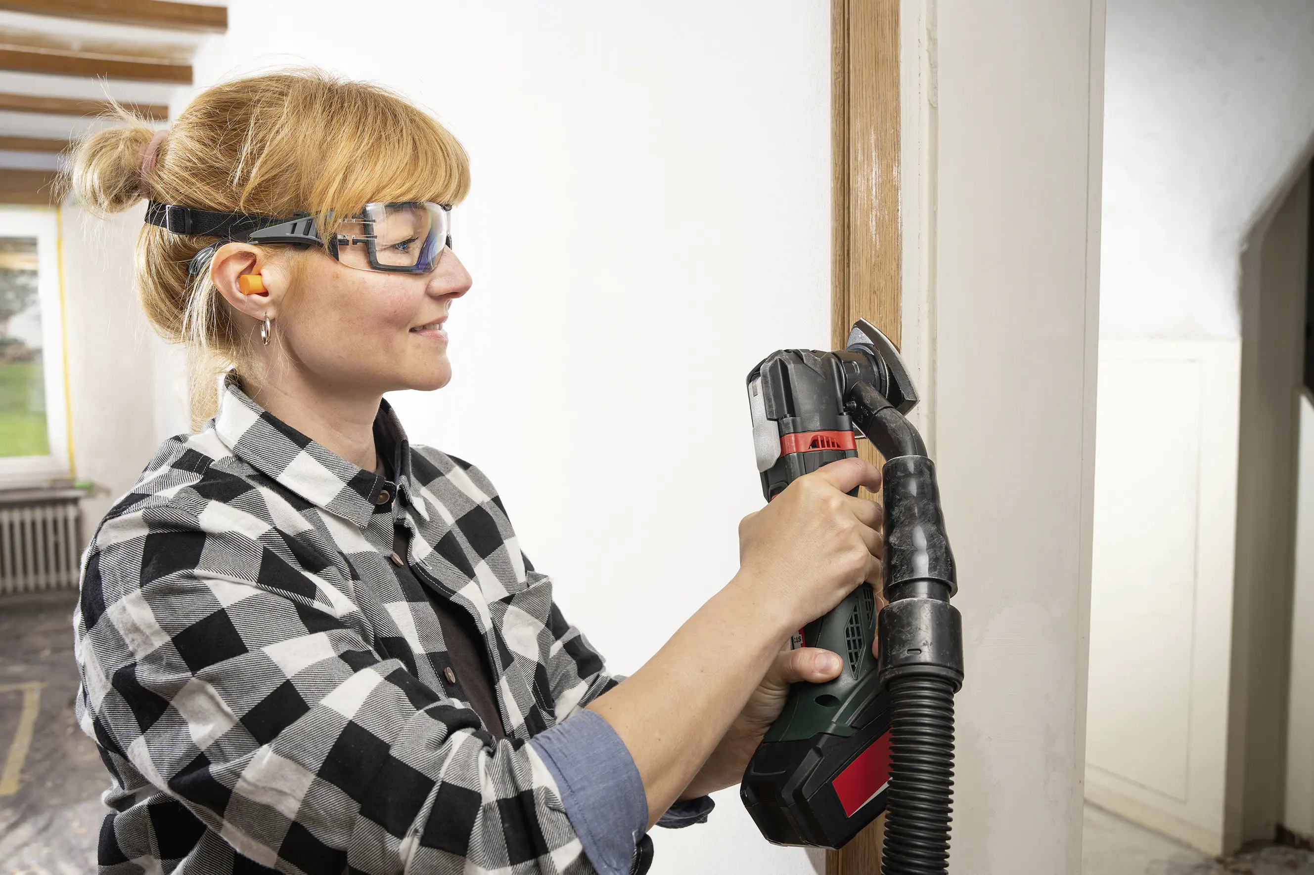 Wolfcraft Schutzbrille mit Band schwarz