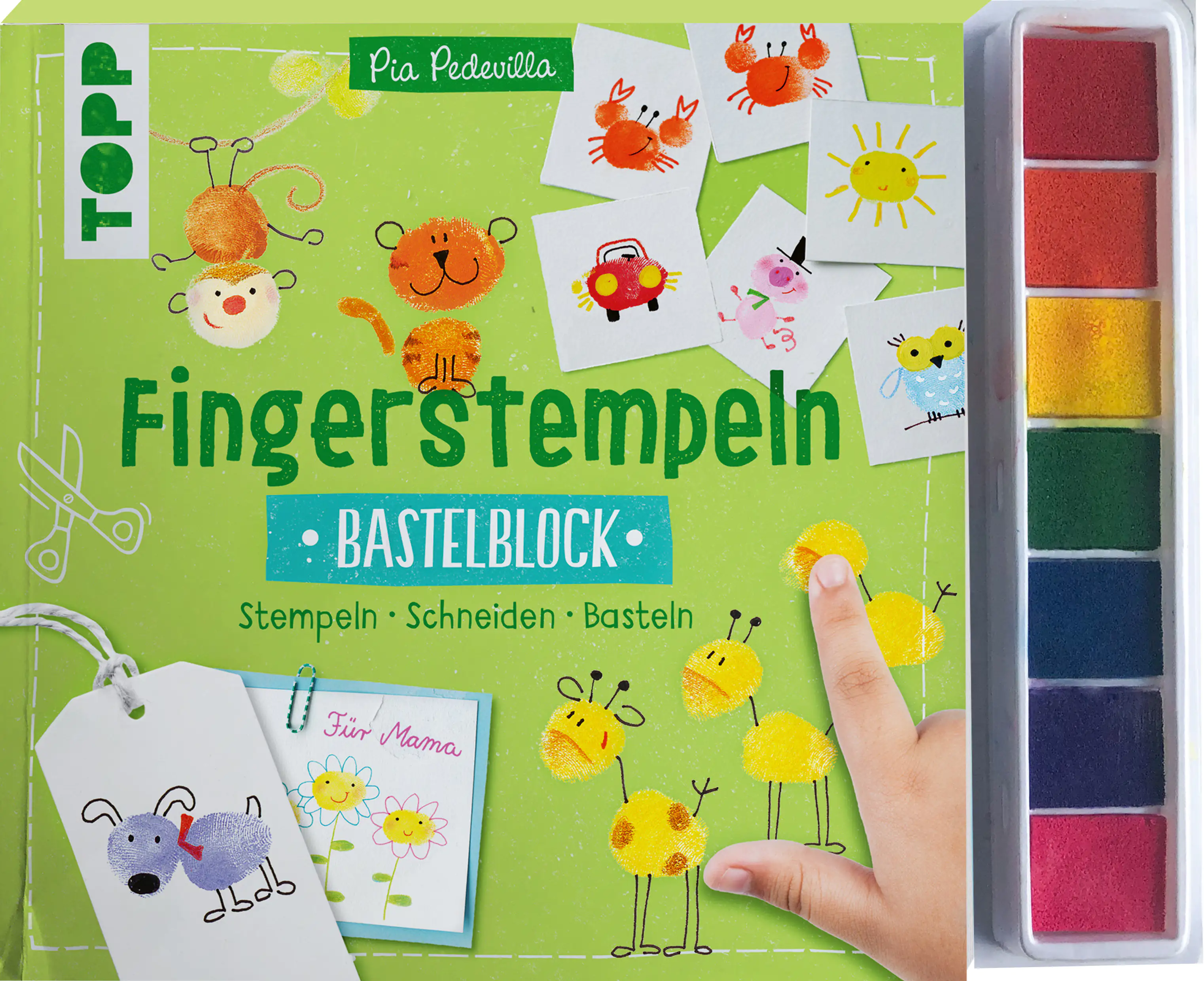Fingerstempeln -Bastelblock mit Stempelfarbe