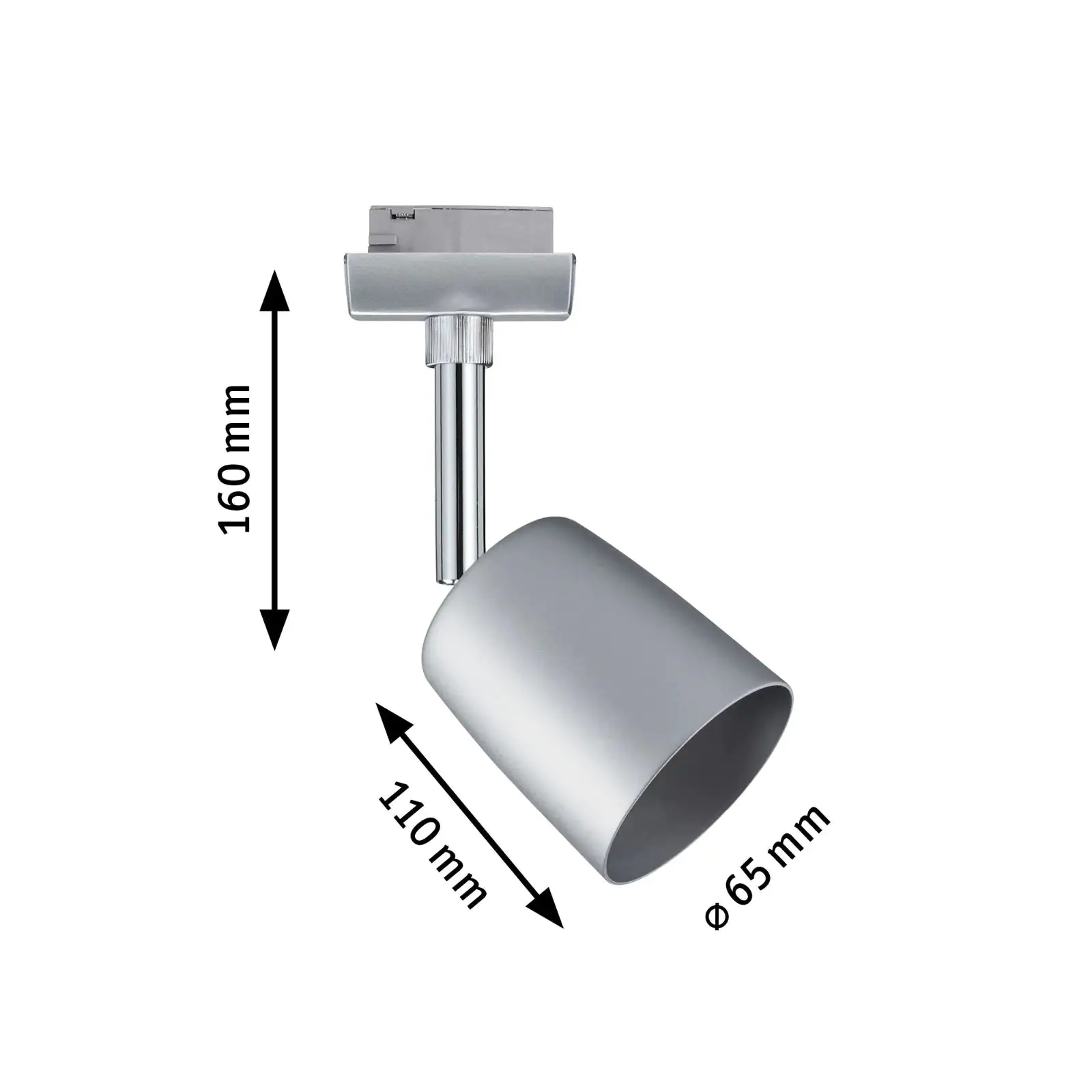 Paulmann URail Schienenspot Cover chrom-matt 14 cm GU10 10 W dimmbar