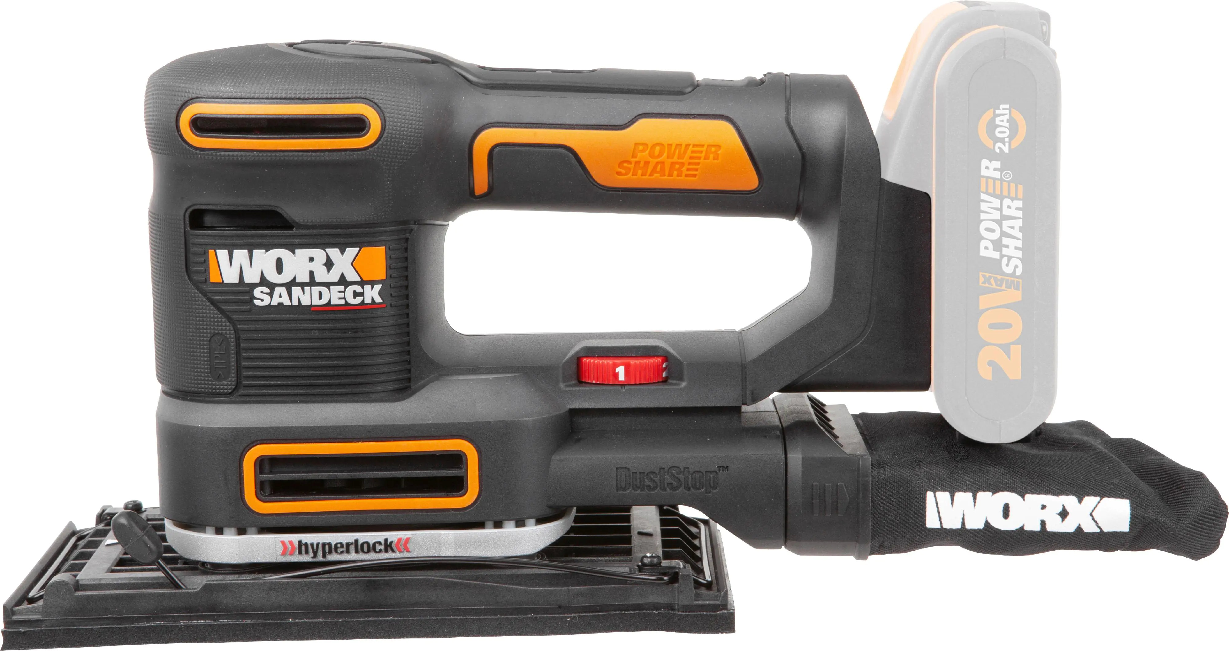 Worx Akku-Multischleifer Sonicrafter WX820.9 20 V ohne Akku & Ladegerät