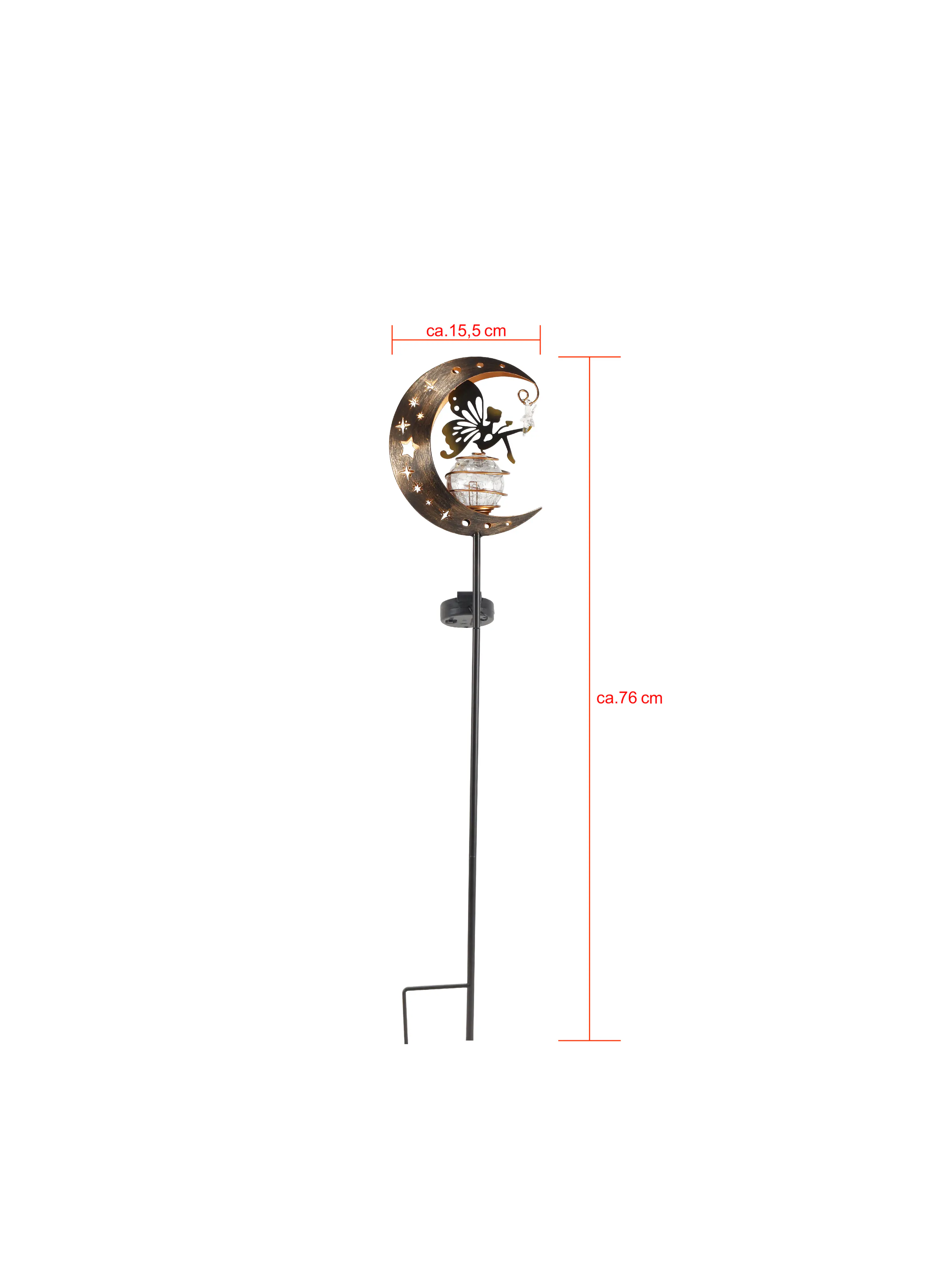 Dapo LED Solarstecker Lichtstab Mondlicht warmweiß