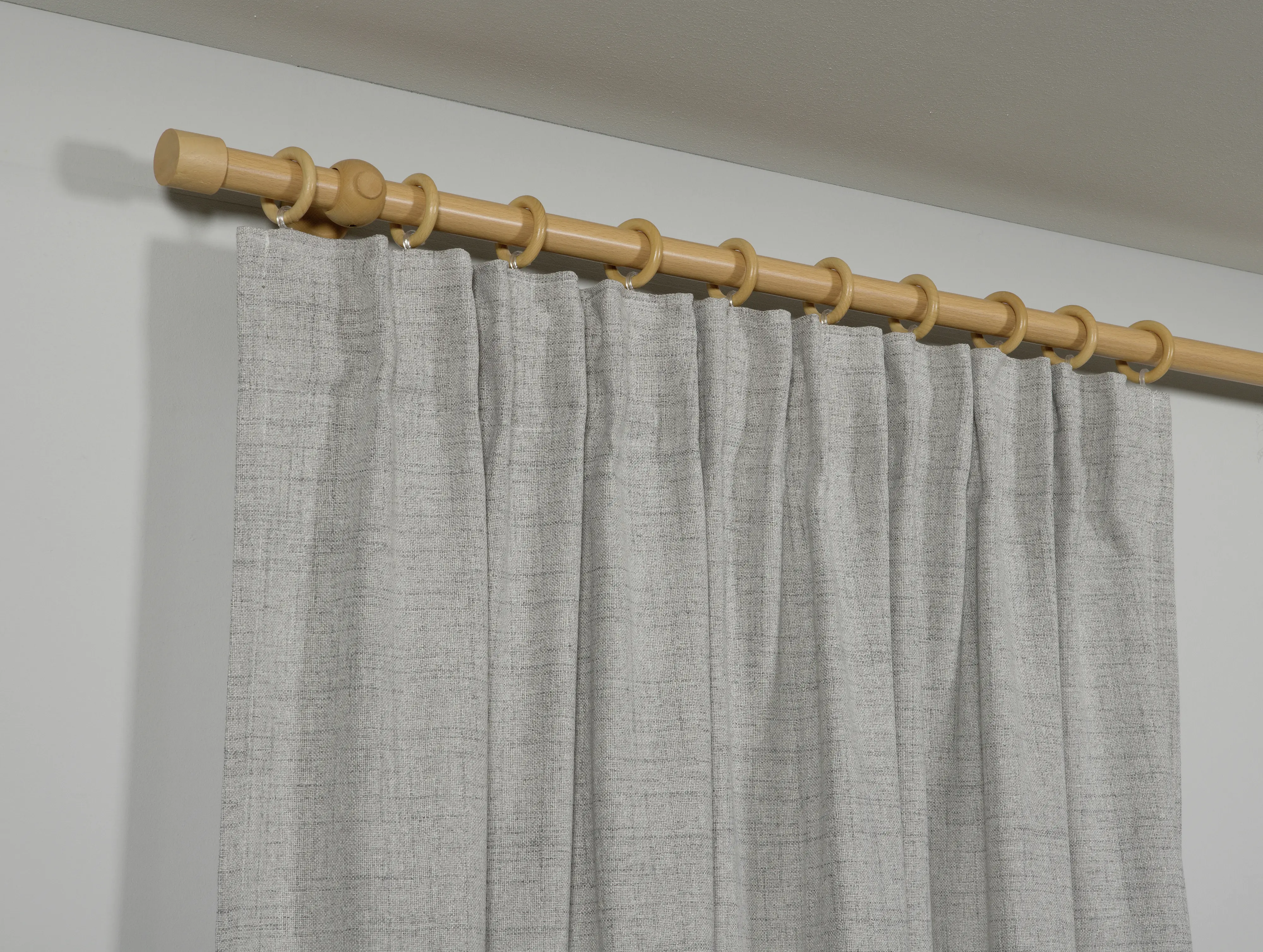 Gardinia Holz-Gardinenstangen-Set Shorty 1-Lauf Ø 25 mm Buche 240 cm