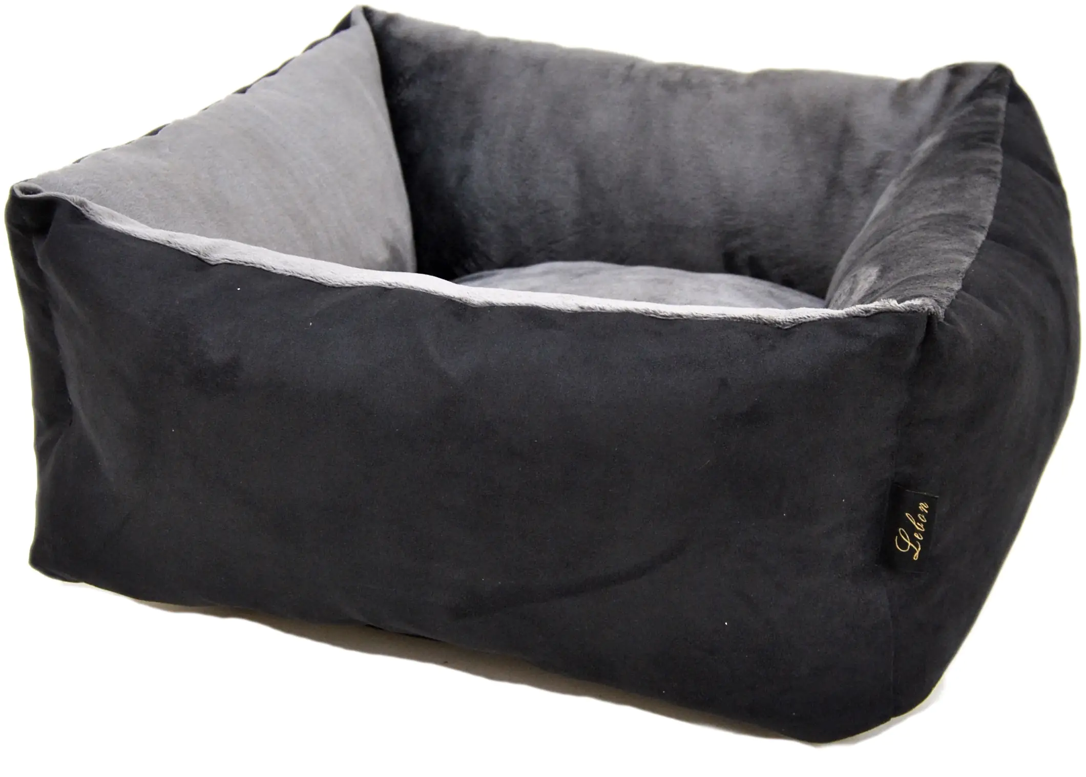 Lebon Katzen- und Hundebett Amelie L 50 x B 50 x H 24 cm schwarz/grau