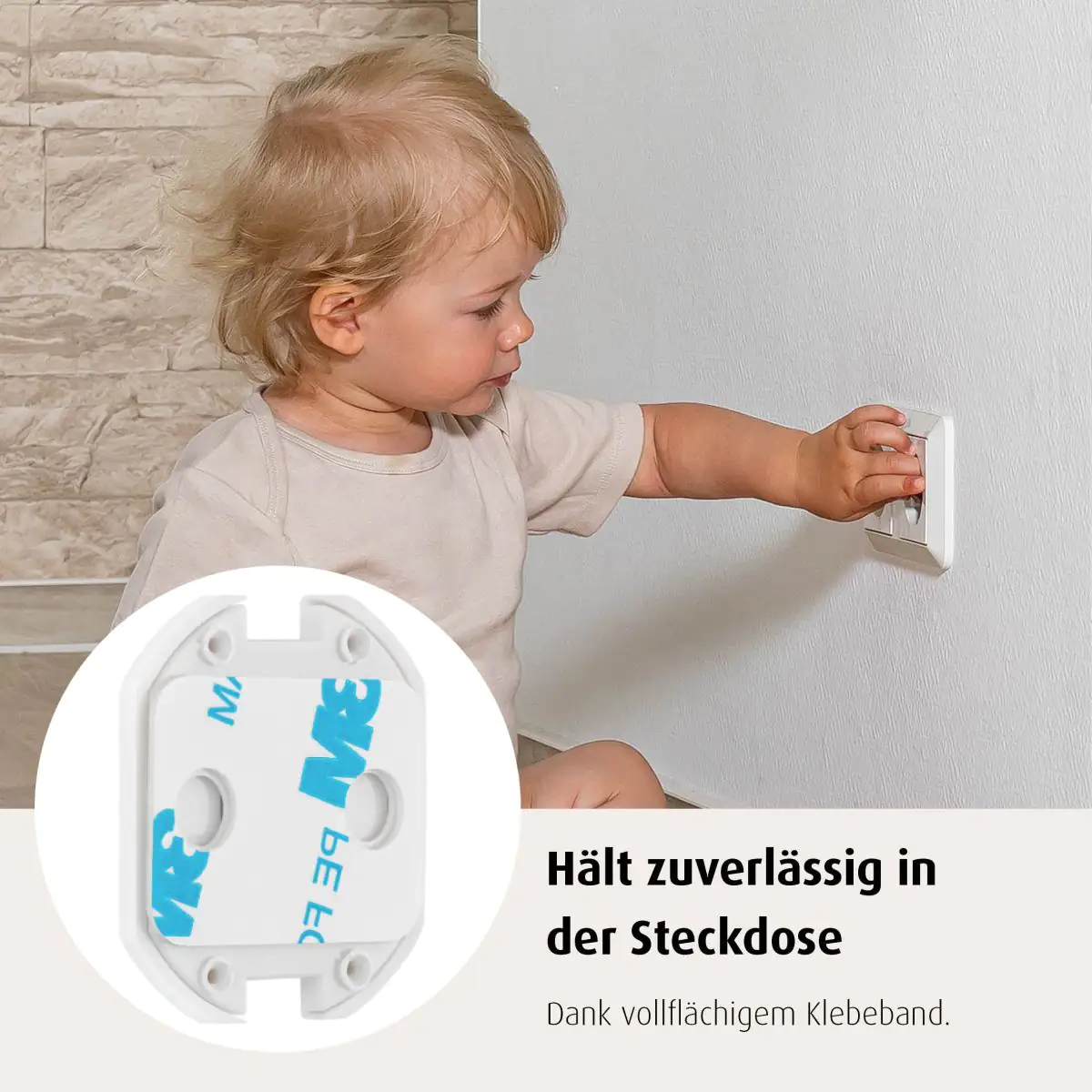 Reer Steckdosensicherung für Kinder weiß klebbar, 10 Stück