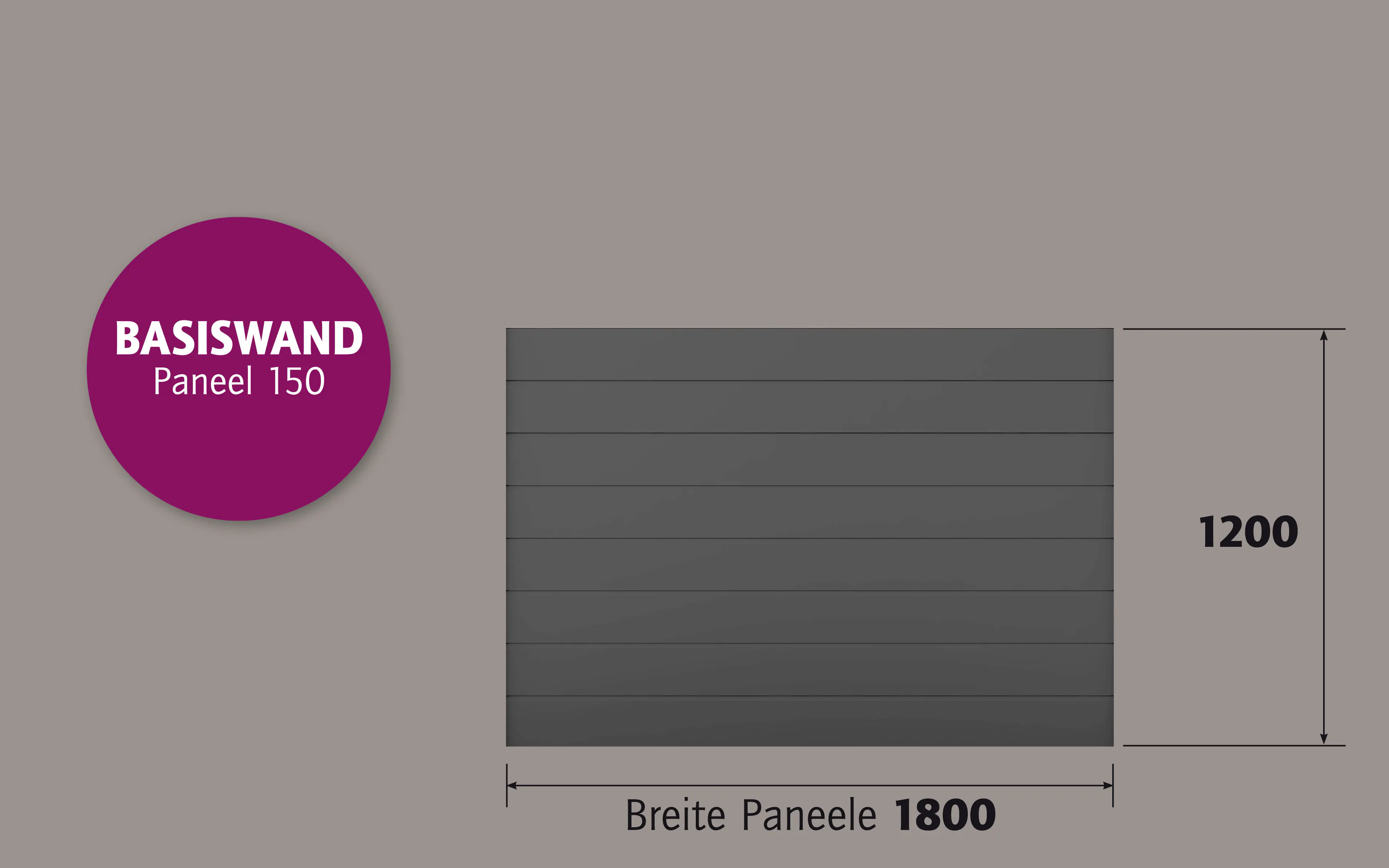 Ambiente Alu-Zaun Paneel 150 B x H: 180 cm x 120 cm, 22 mm stark