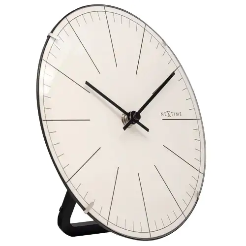 Nextime Tisch- Wanduhr Big Stripe Mini Dome Ø 20 cm weiß