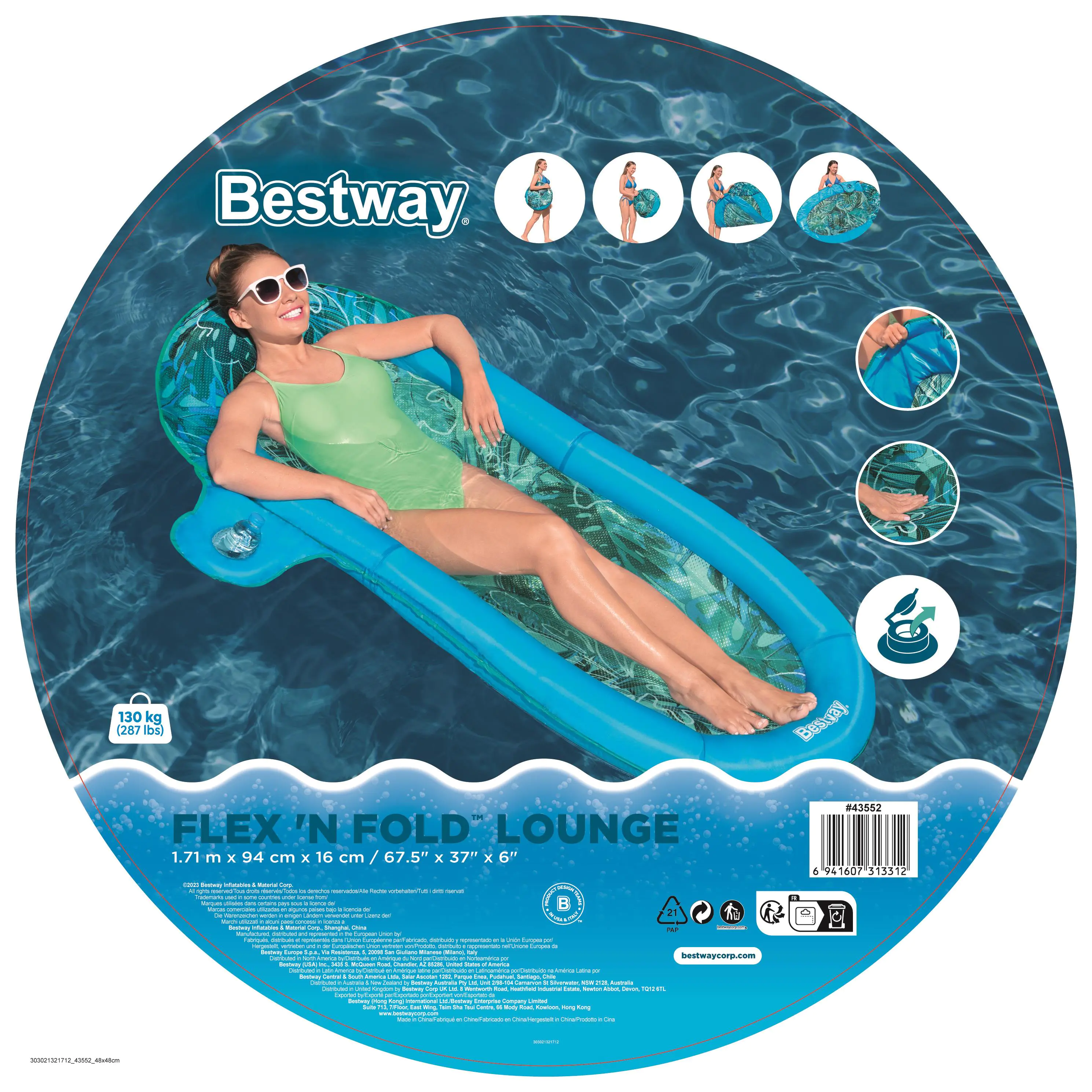 Bestway Poolmatte Flex n Fold 171 x 94 x 16 cm