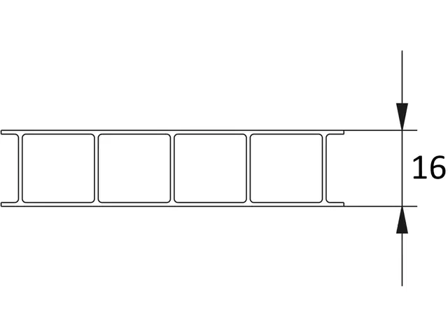 Gutta Polycarbonat-Doppelstegplatte 200 x 98 cm 16 mm klar