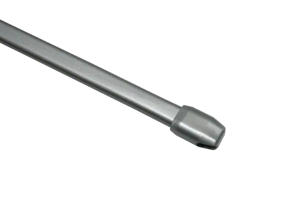 Gardinia Vitragestange flach, Ø 11 mm, ausziehbar 40 - 65 cm, silber-matt