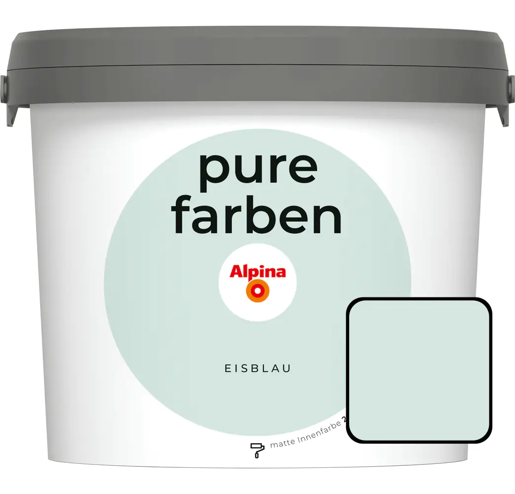 Alpina Pure Farben Wandfarbe eisblau 2,5 L