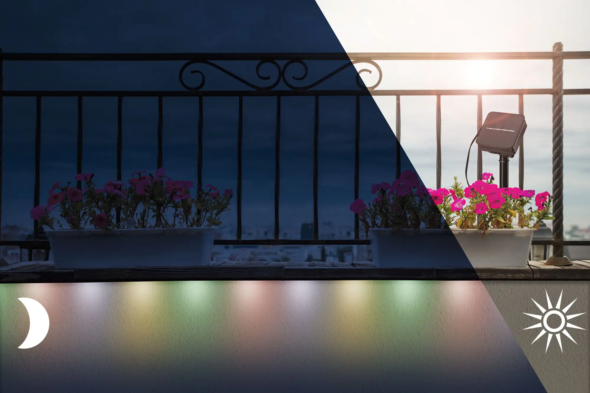 Paulmann LED-Stripe Solar 3 m Dämmerungssensor Akku schwarz kürzbar RGB