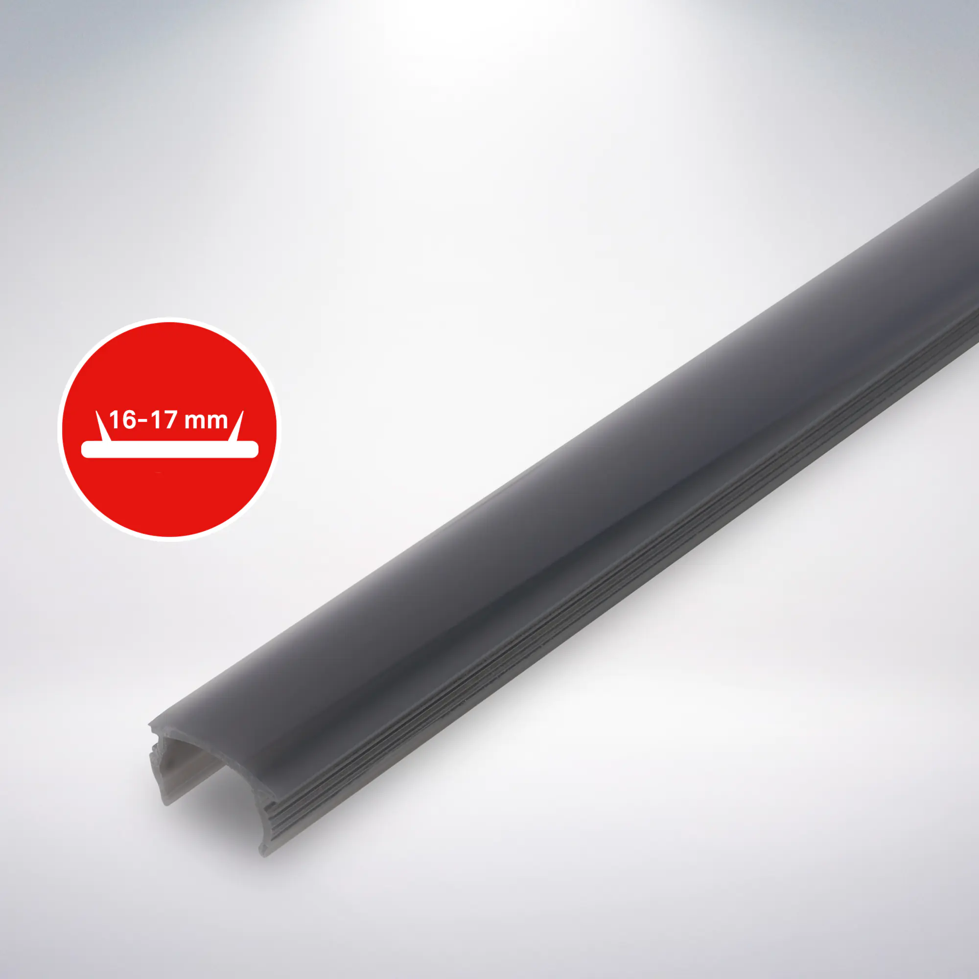 PC Profil Diffusor für Akustikpaneele Kunstoff 130 cm Rauchglas Optik 16-17 mm