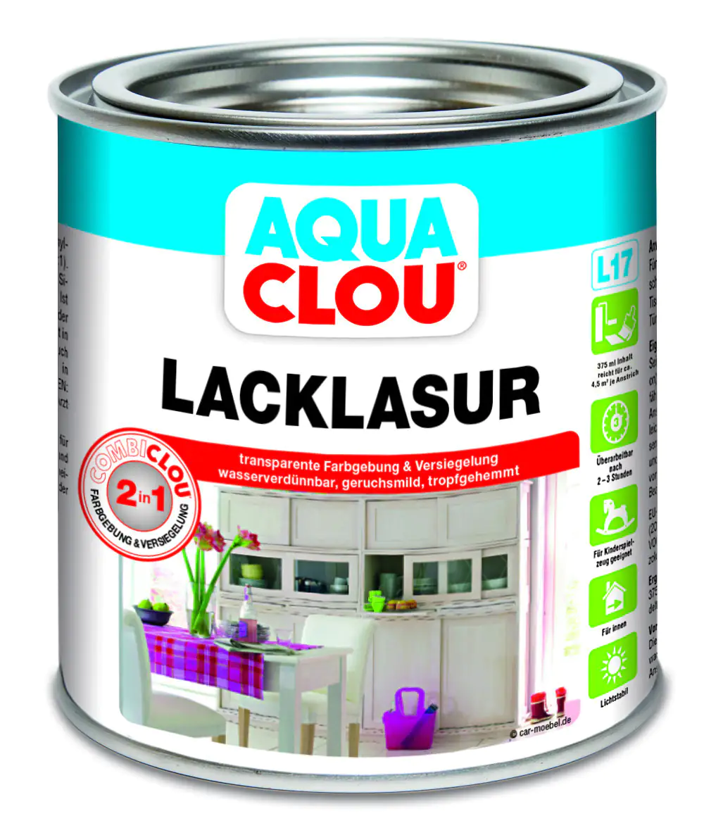 Aqua Clou Lacklasur L17 Nr.5 375 ml schwarz