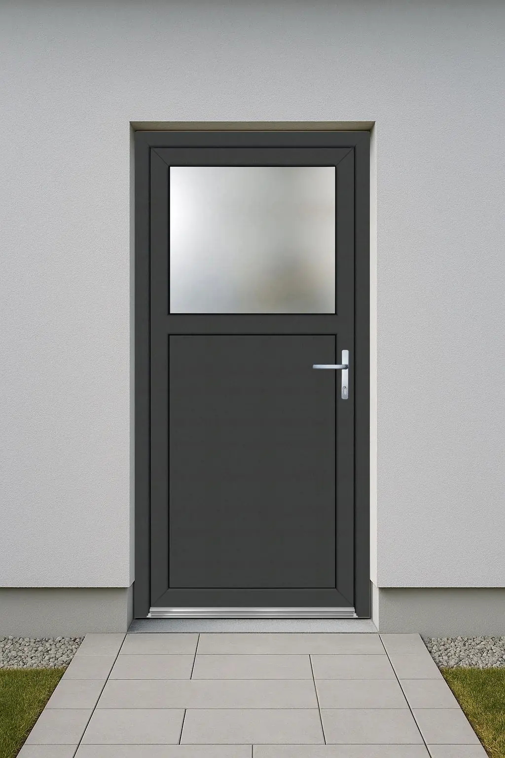 Panto Nebeneingangstür Kunststoff Premium 510 98 x 198 cm DIN rechts weiß/anthrazit