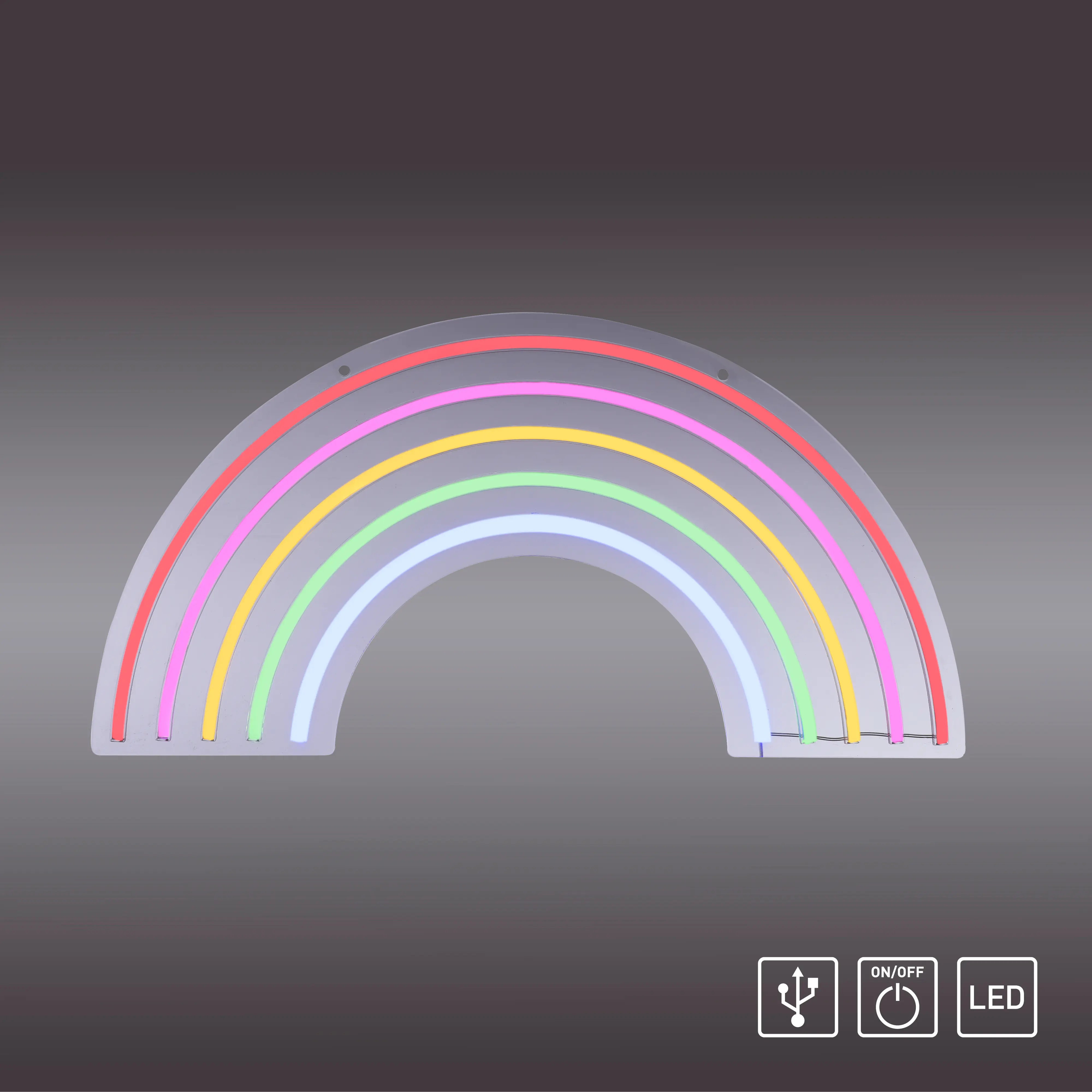Just light LED Dekoleuchte Rainbow 63 x 1,5 x 32 cm