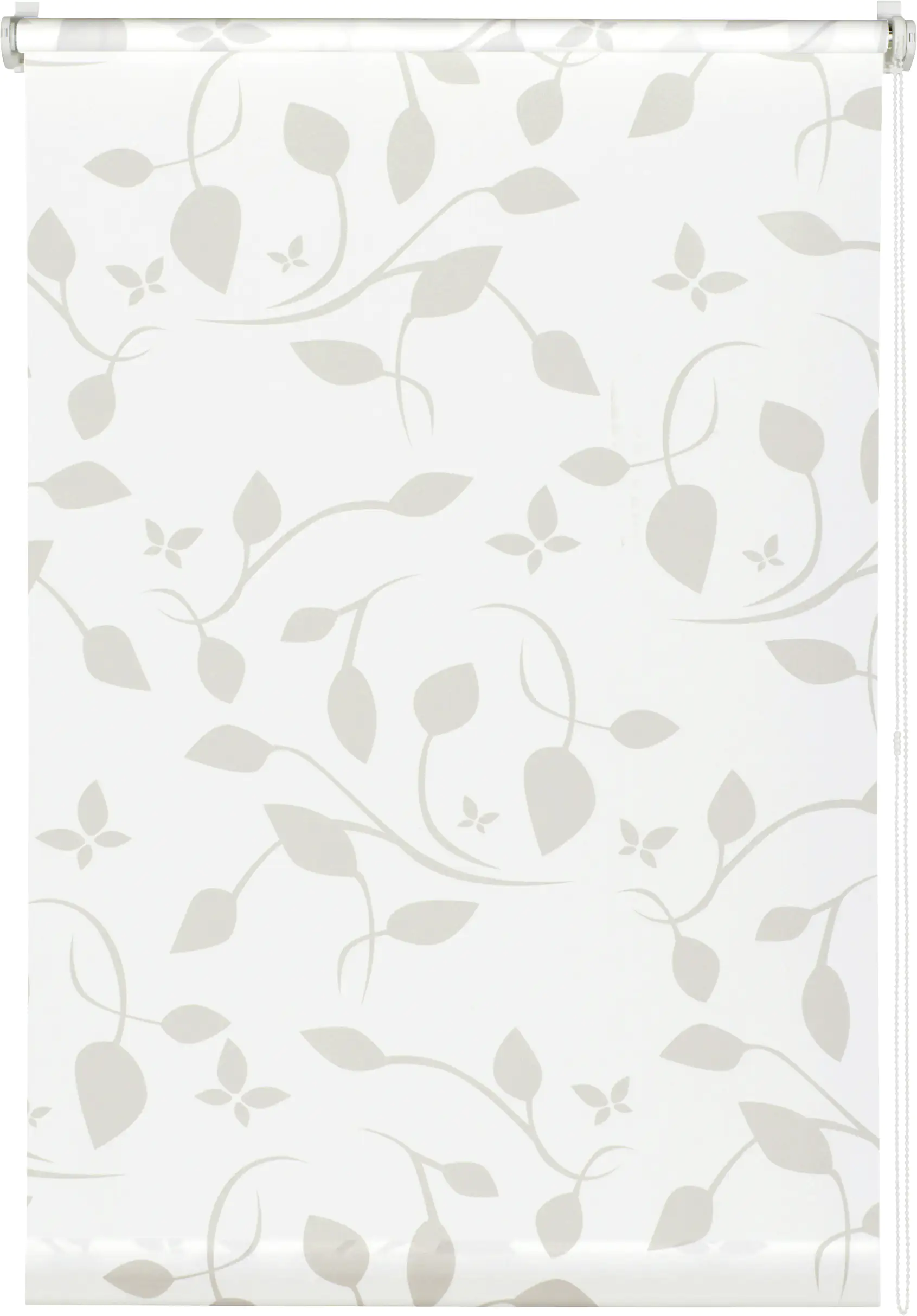 Gardinia EasyFix Rollo mit Blättern weiß beige 100 x 150 cm